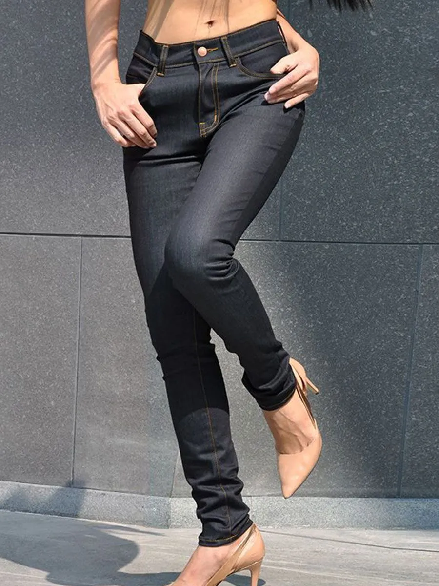 SIMPLE&RAW Lady High Rise Jeans Js902-H-28 Blue