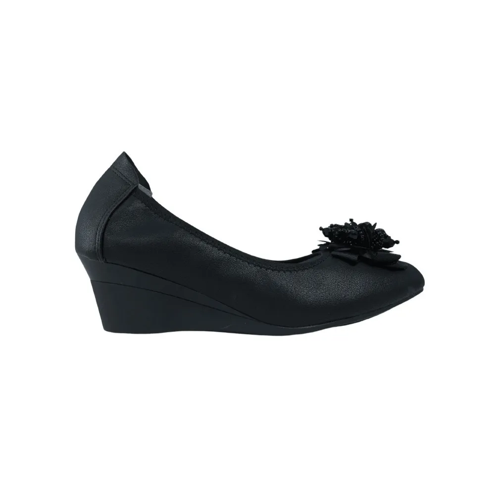 D'ARTE BLACK WEDGE HEELS D75-22887 Size - 35 EU