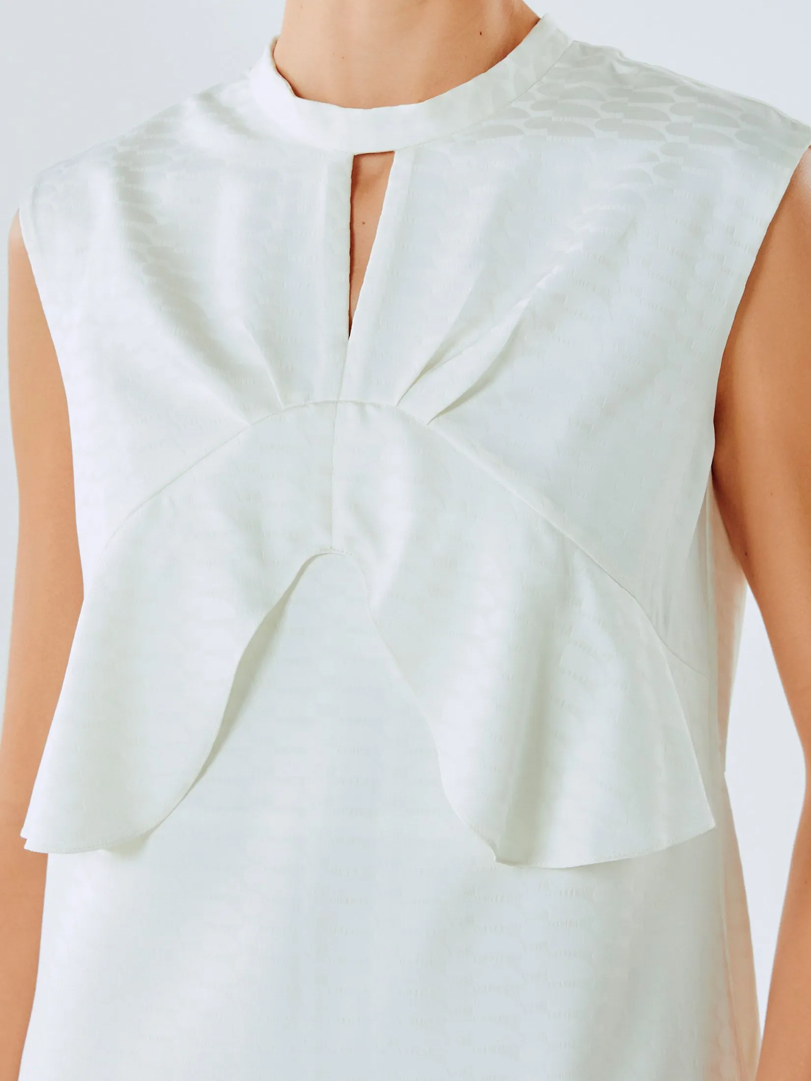 SHAKA Woman Dress Satin Jacquard Midi White