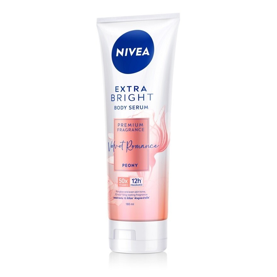 Nivea Extra Bright Body Serum Premium Fragrance Velvet Romance Peony 180 Ml.