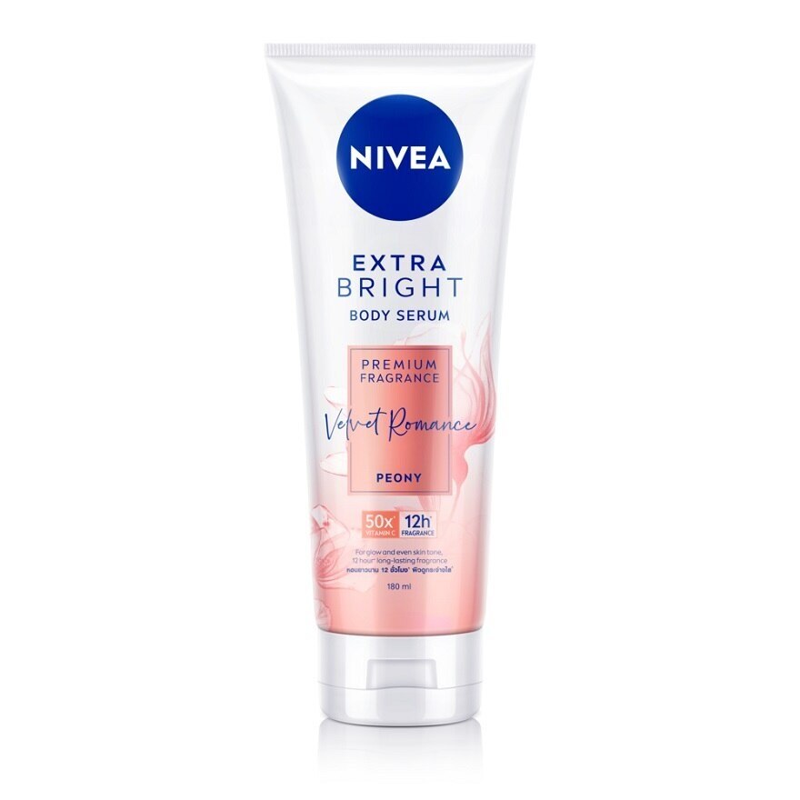 Nivea Extra Bright Body Serum Premium Fragrance Velvet Romance Peony 180 Ml.