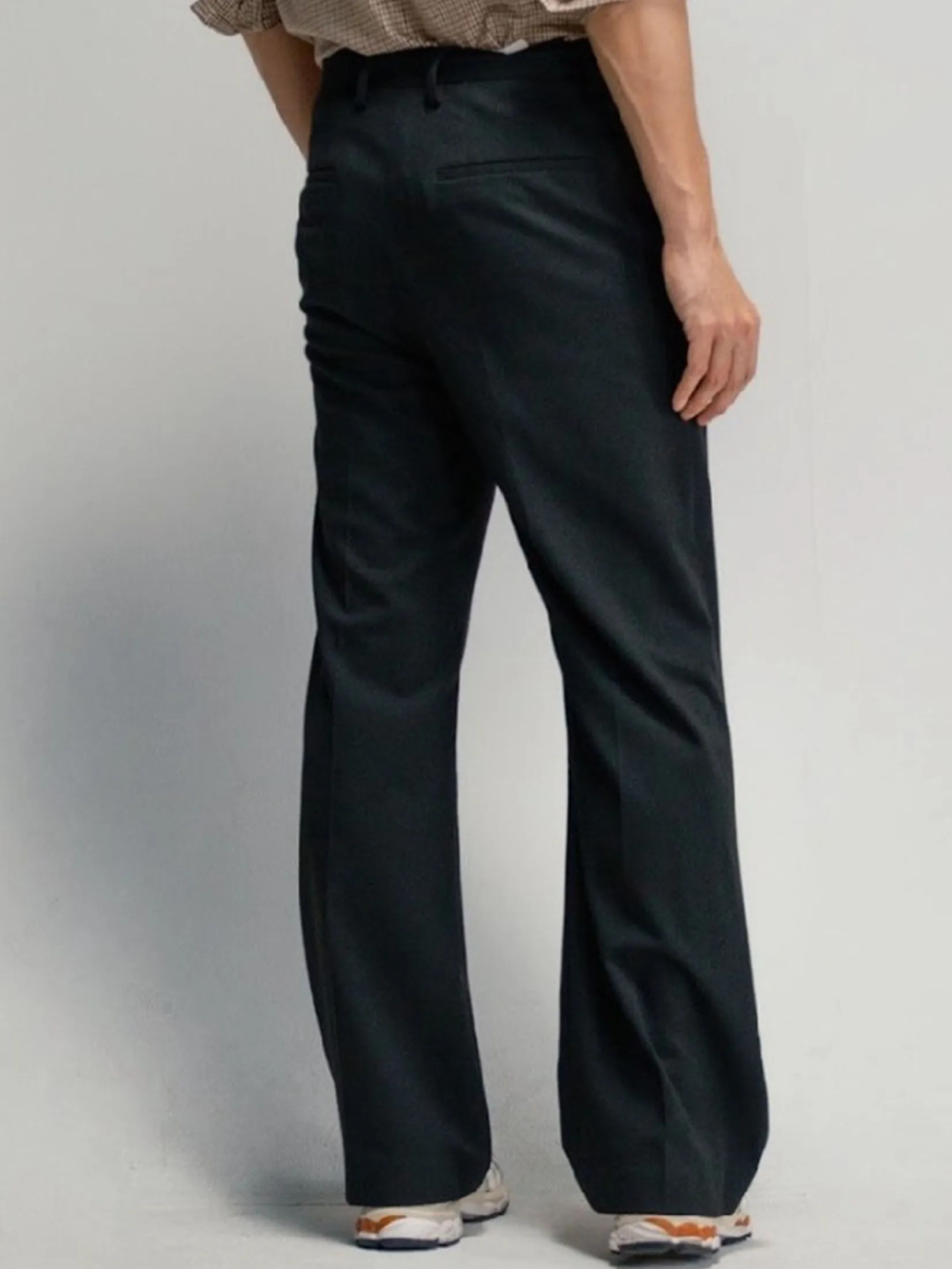 ERA-WON Men Semi Flare pant black