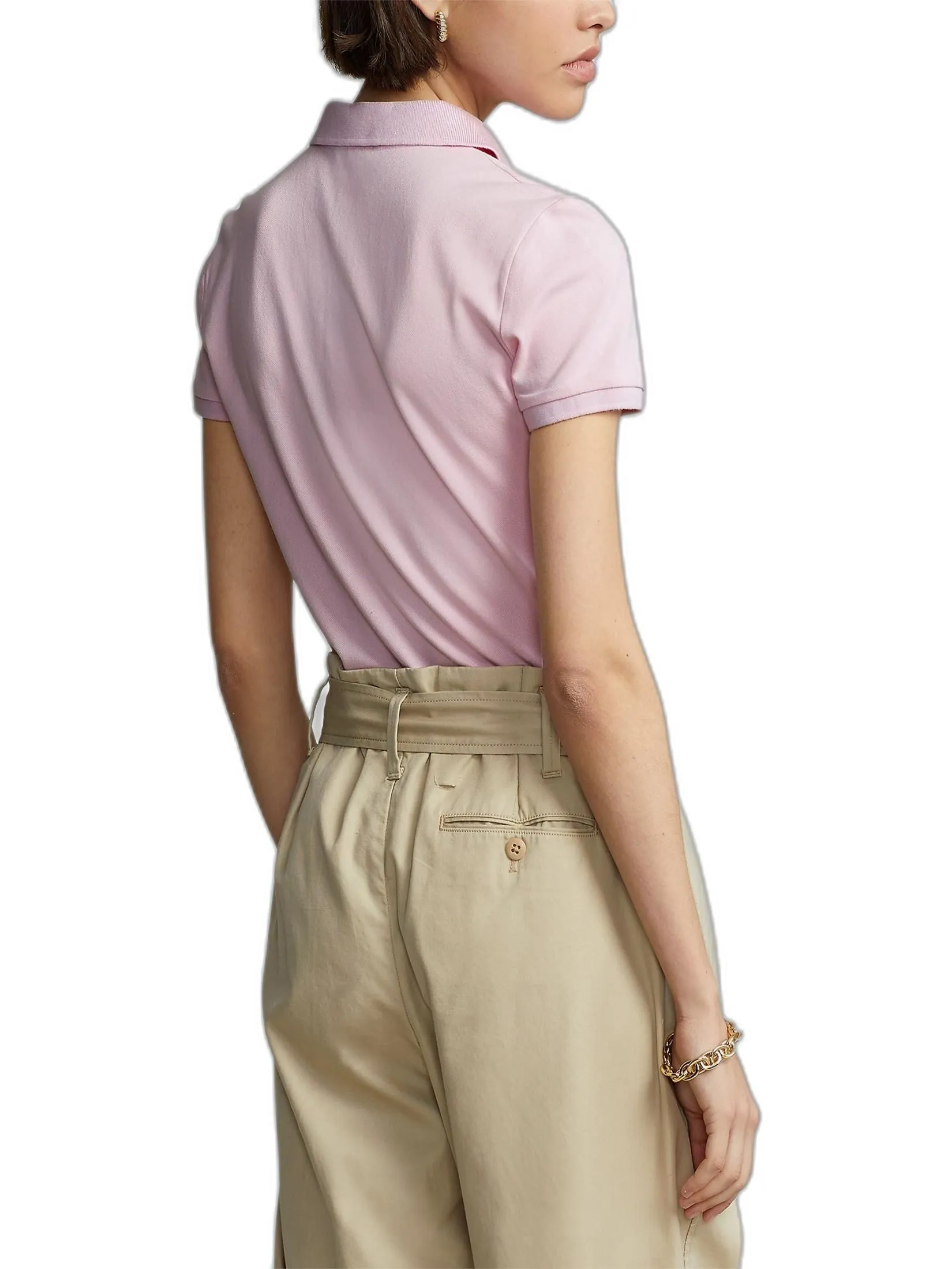 POLO RALPH LAUREN POLO-Slim Fit Stretch Polo Shirt WMPOKNINCU20373 650 PINK