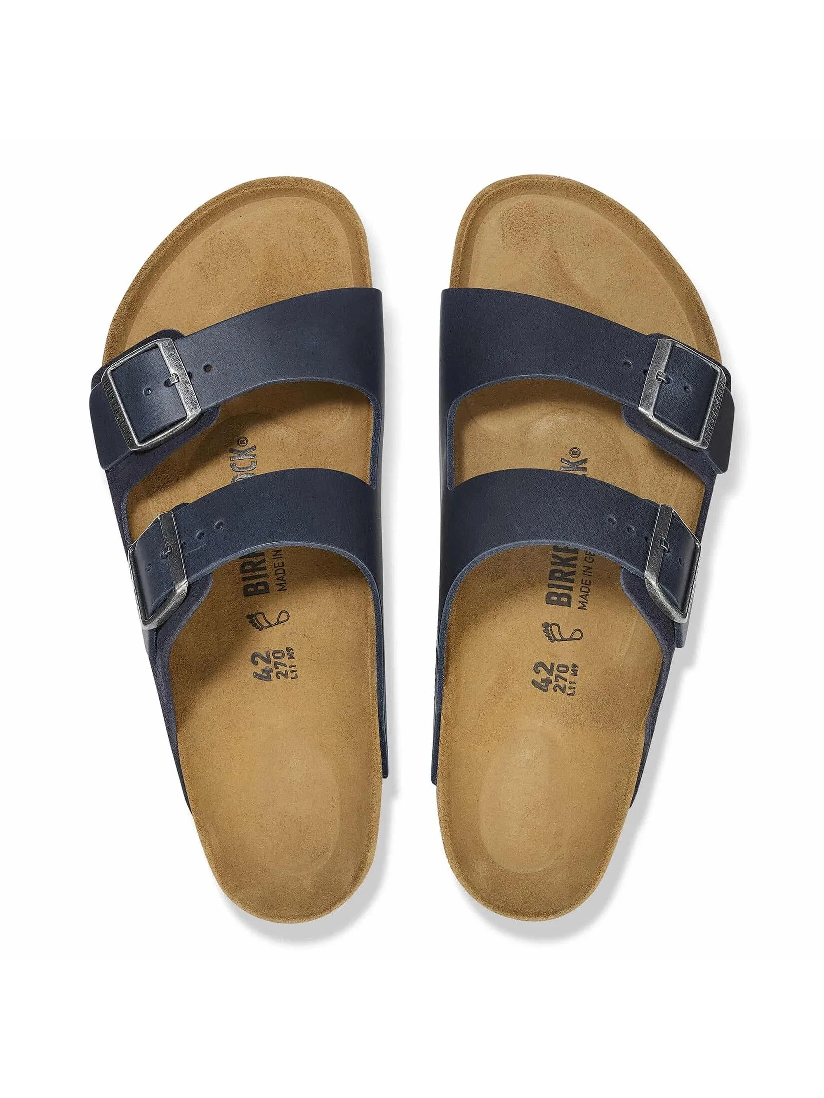 BIRKENSTOCK MEN SANDALS ARIZONA SUEDE/OILED LEA MIX MIDNIGHT
