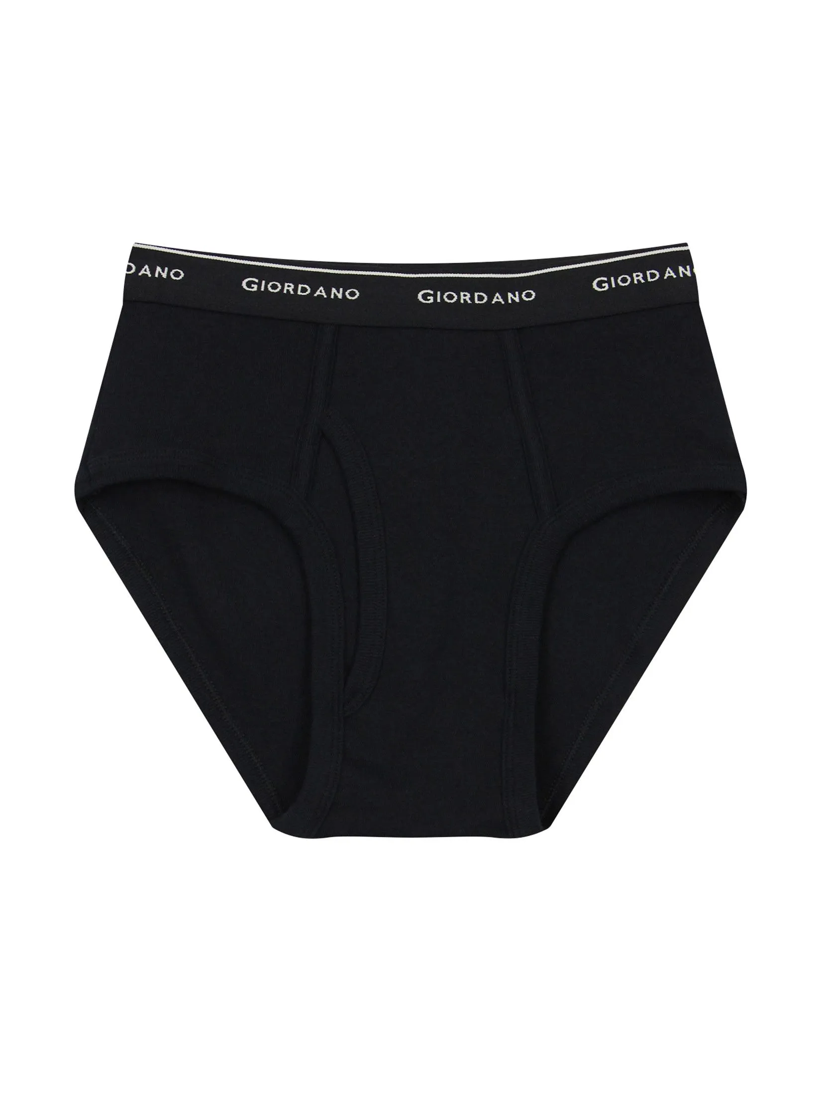 GIORDANO Men's Cotton Plain Classic Briefs (6-Pieces) Black
