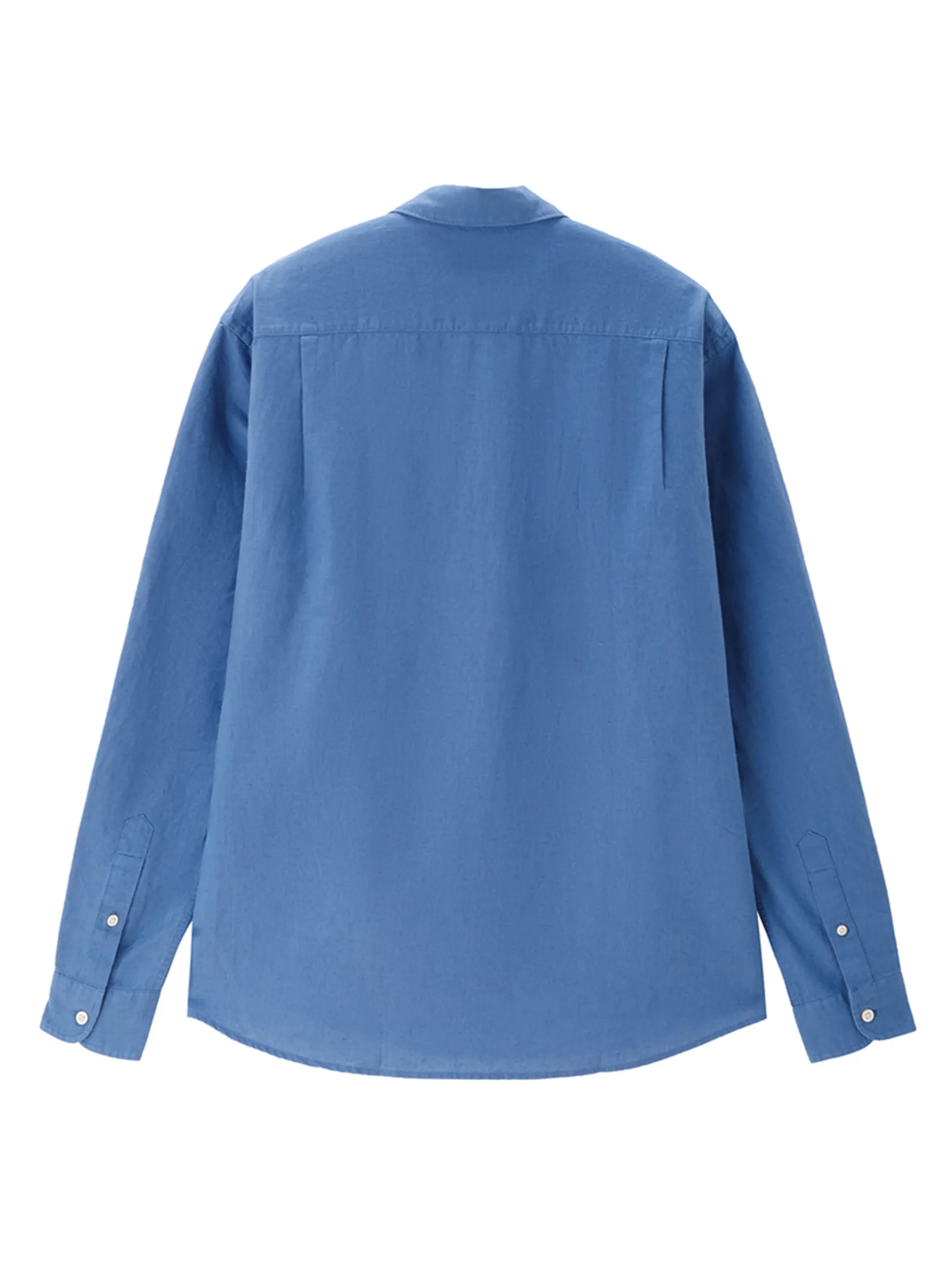 GIORDANO Men s Online Exclusive Regular Poplin Linen Shirt (Korea) Blue