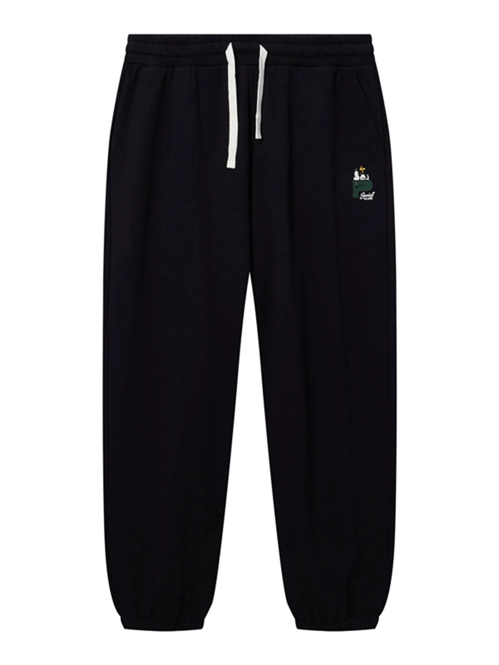 GIORDANO Men's Oversized Knit Joggers (Snoopy) Black
