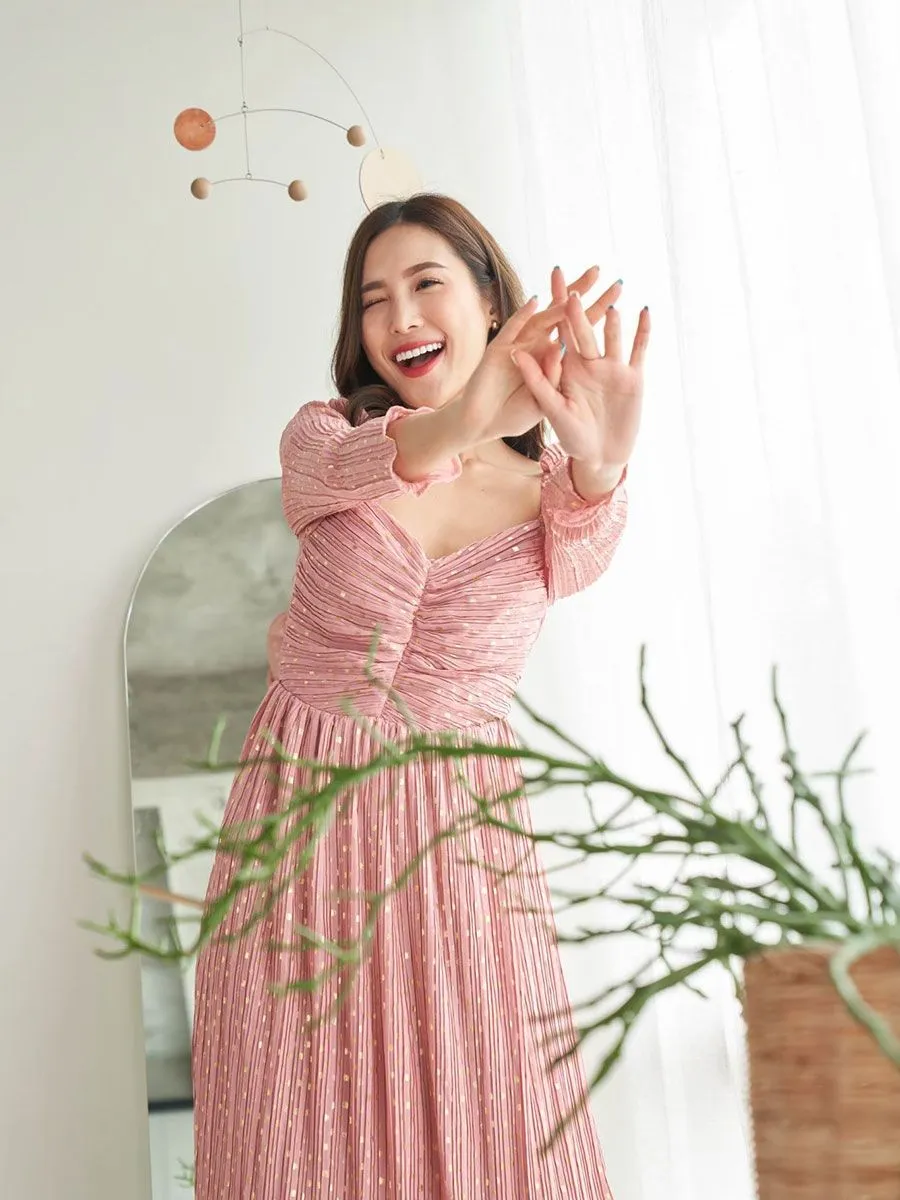 ROSE THE LABEL Merigold Chiffon Dress Pink