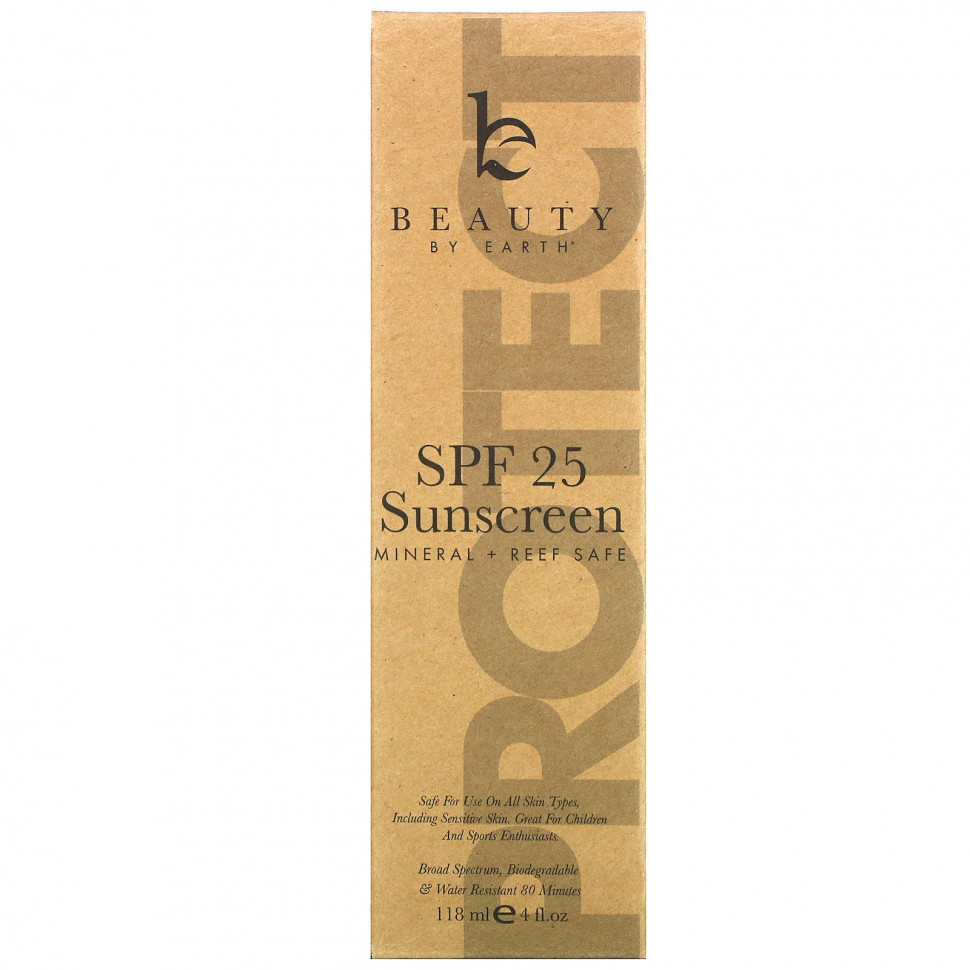 Beauty By Earth, Mineral Sunscreen, SPF 25, 4 fl oz (118 ml)