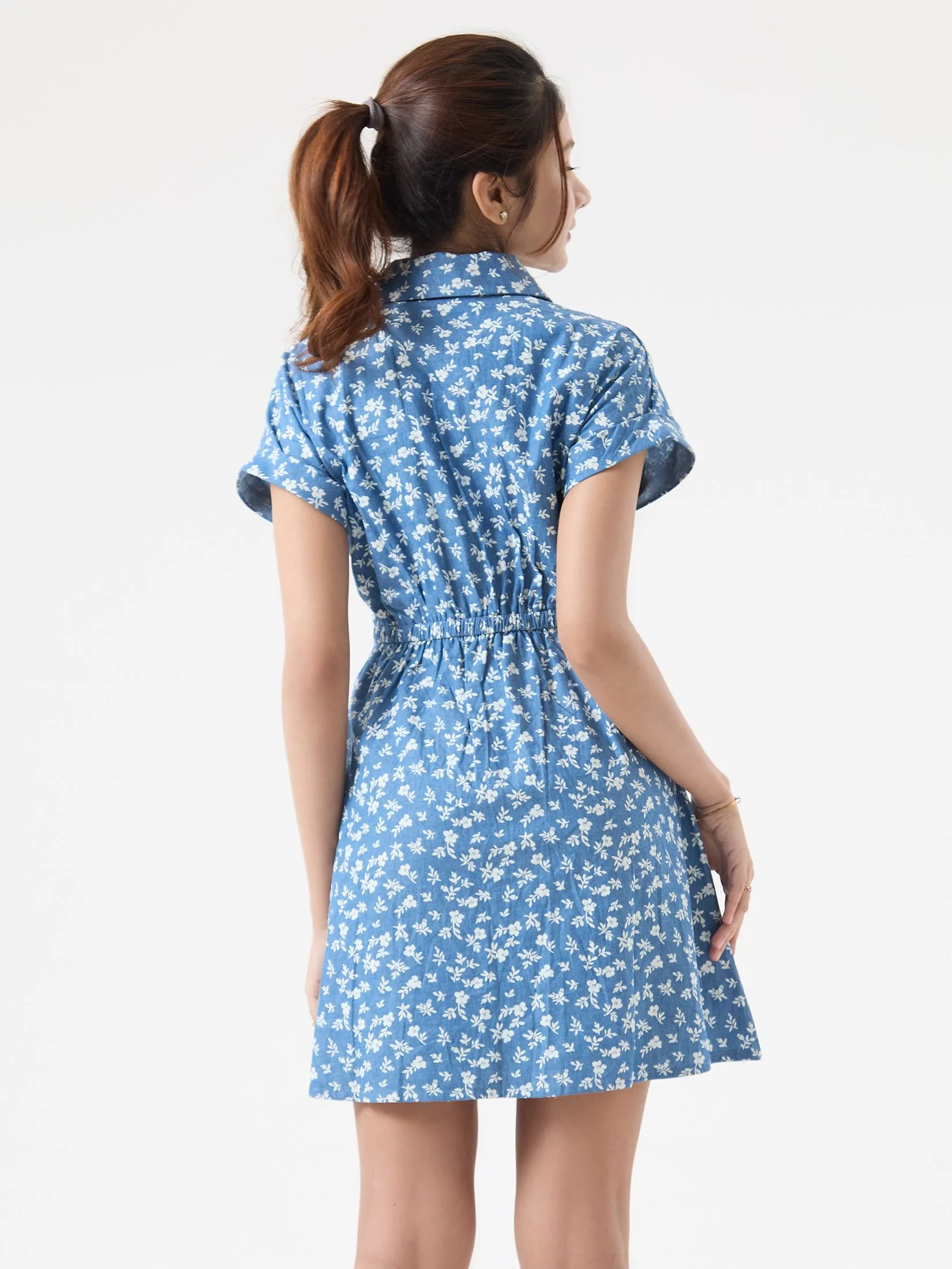 EP Mini Floral Print Dress Woman Blue
