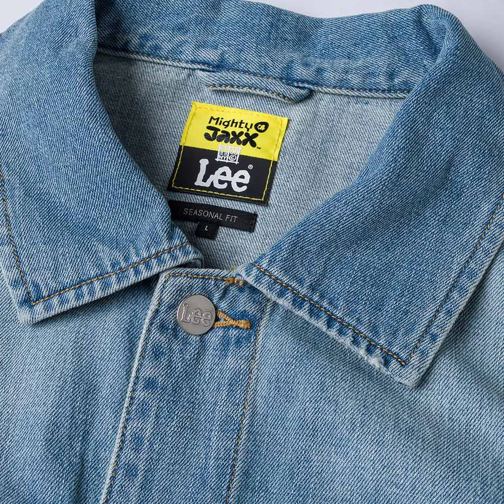 LEE Men s Denim Jacket Lee x Mighty Jaxx Collection Regular Fit Light Indigo