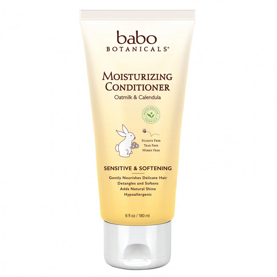 Babo Botanicals, Увлажняющий кондиционер, Овсяное молоко и календула, 6 унций (180 мл)
