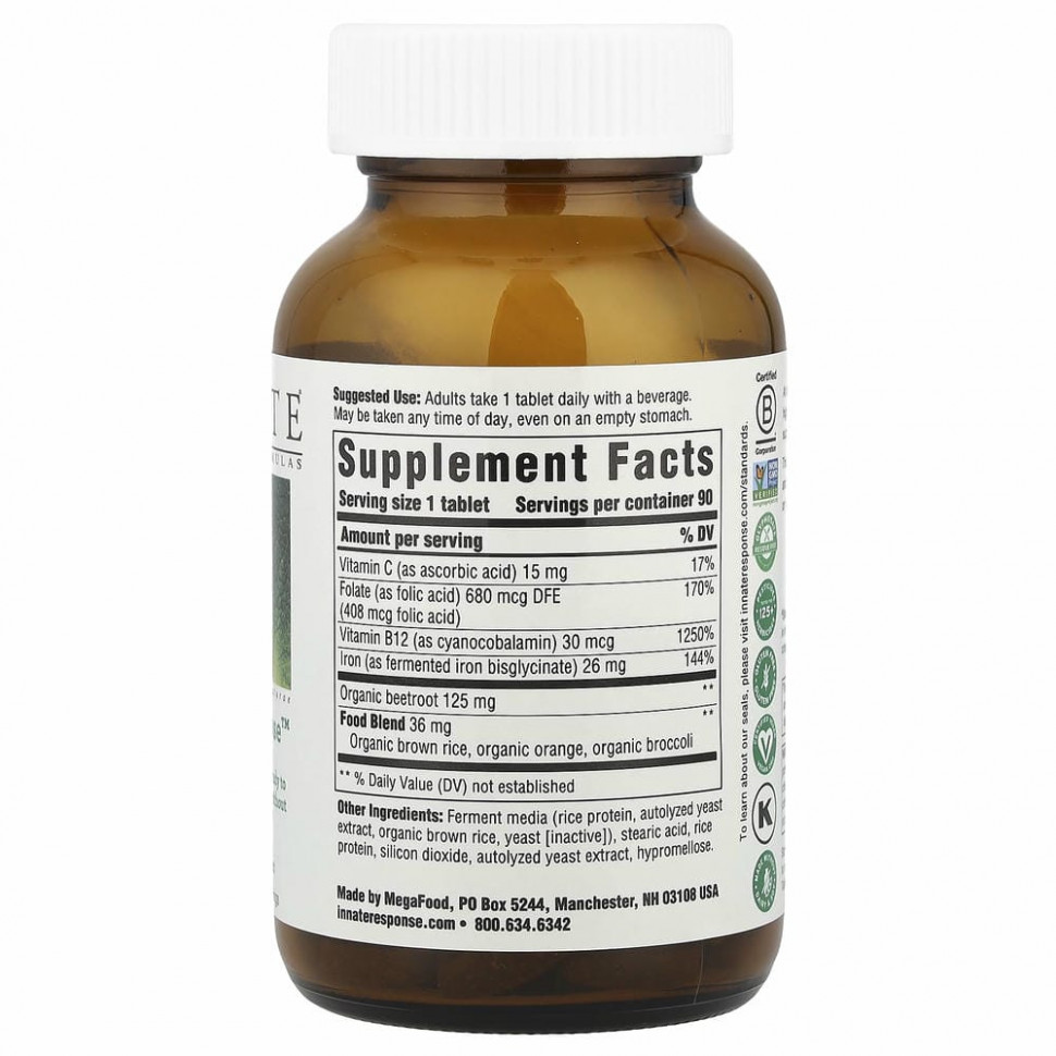 Innate Response Formulas, Iron Response, железо, 90 таблеток