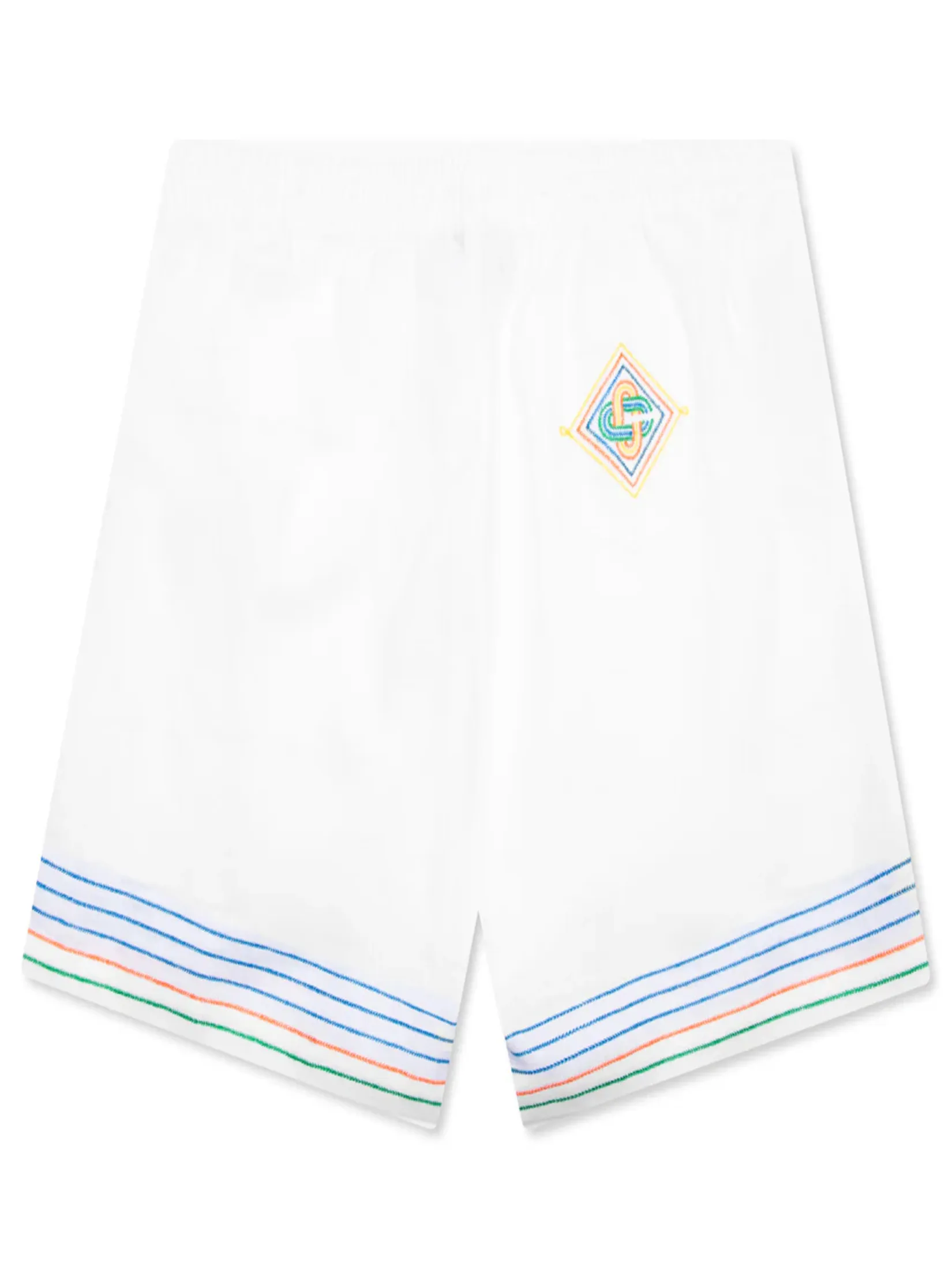 CASABLANCA EMBROIDERED LINEN SHORTS IN LE FIL DE LA MUSIQUE