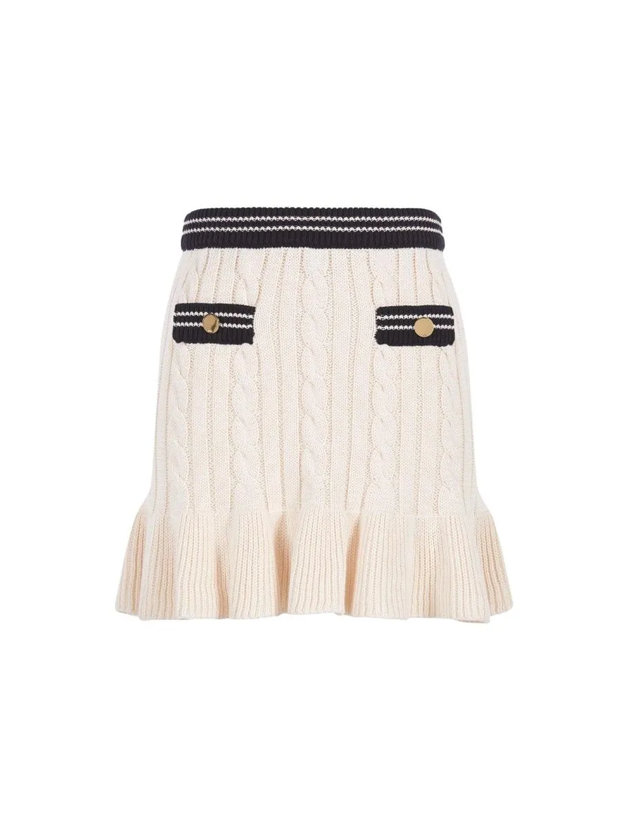ASV ( SS24 ) Rosabella Knitted Women Mini Skirt Ivory