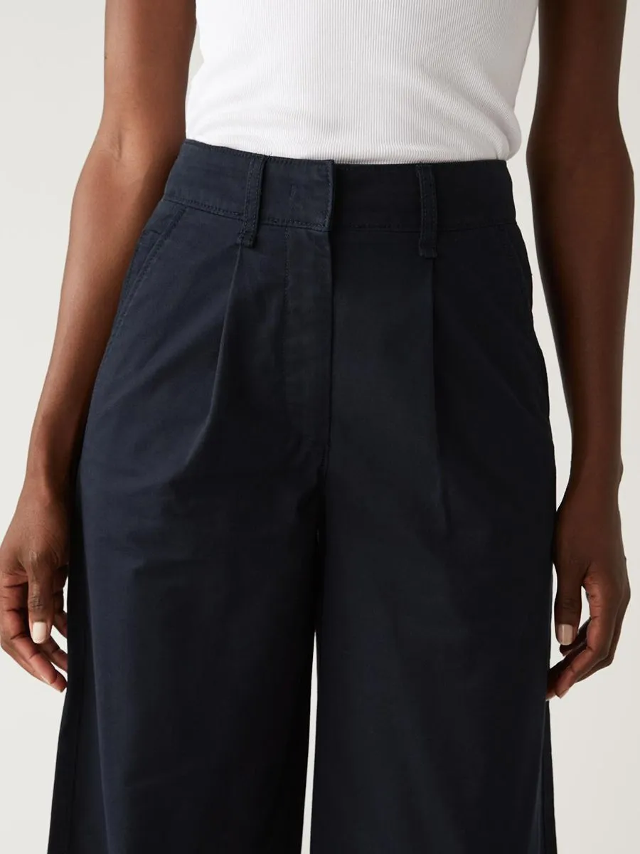 MARKS & SPENCER Women Wide Leg Chinos Pure Cotton Slouchy