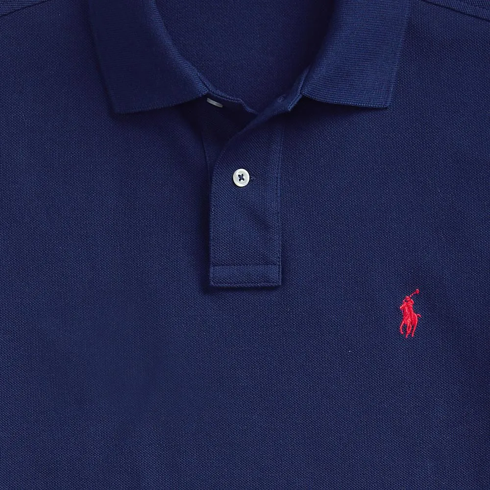 POLO RALPH LAUREN POLO-Custom Slim Fit Mesh Polo Shirt MNPOKNI1N820345 400 BLUE
