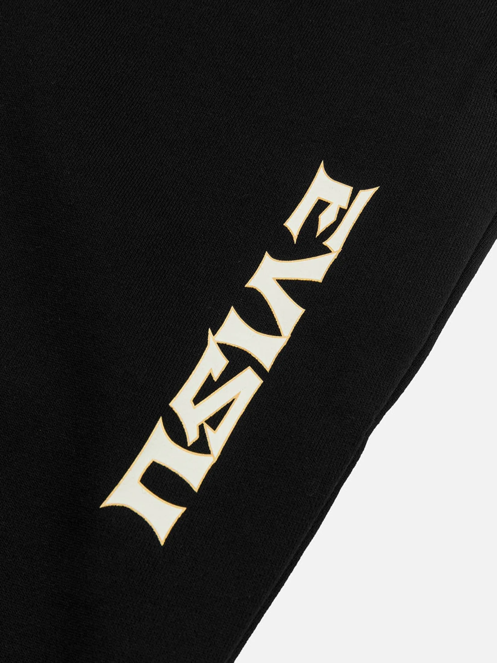 EVISU Men Sweatpants Logo Embroidery and Grateful Crane Daicock Print Regular Fit Black