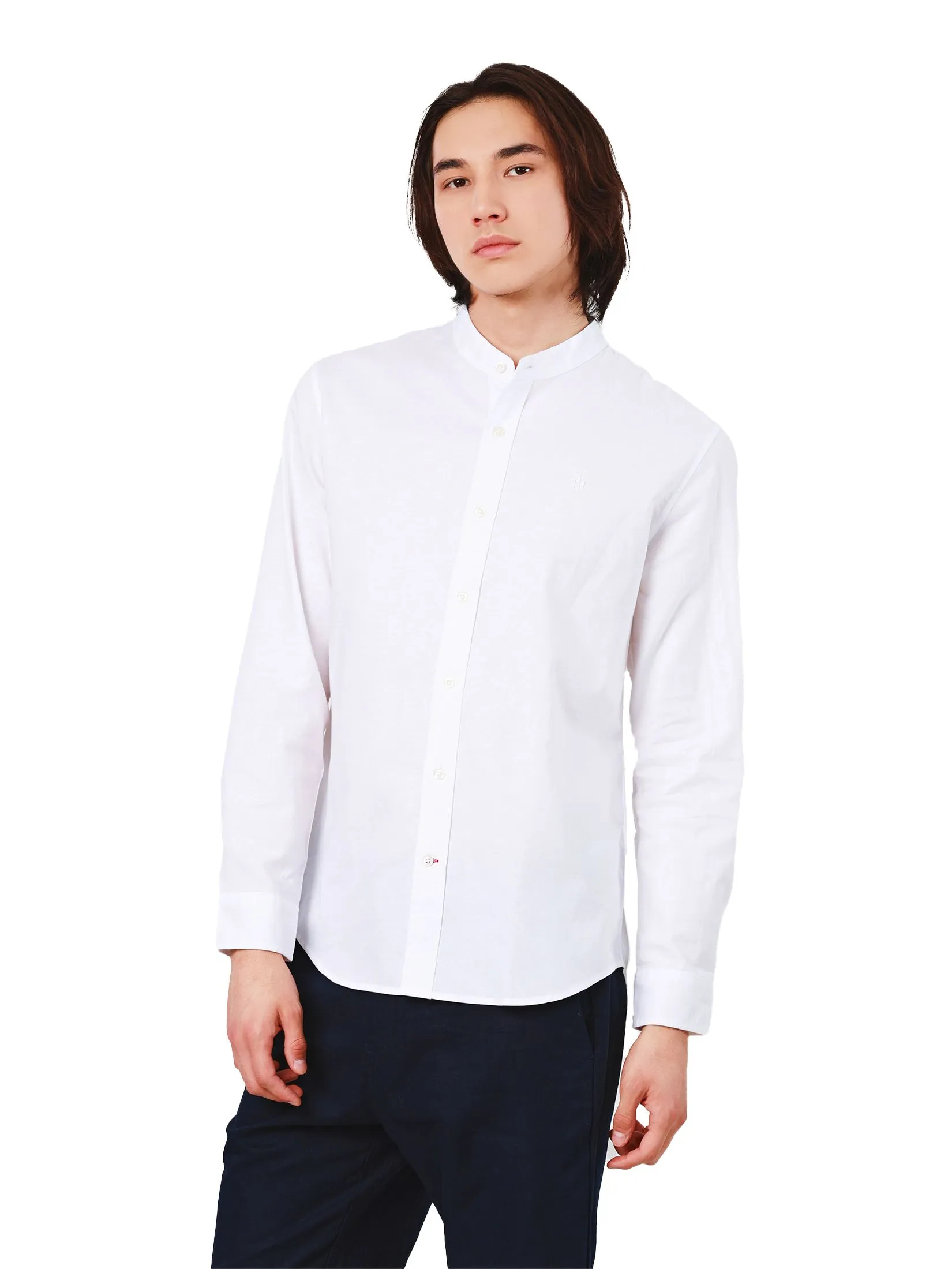 JOHN HENRY Men's Long Sleeves Shirts (Slim Fit) Rejuvenate Vacation White