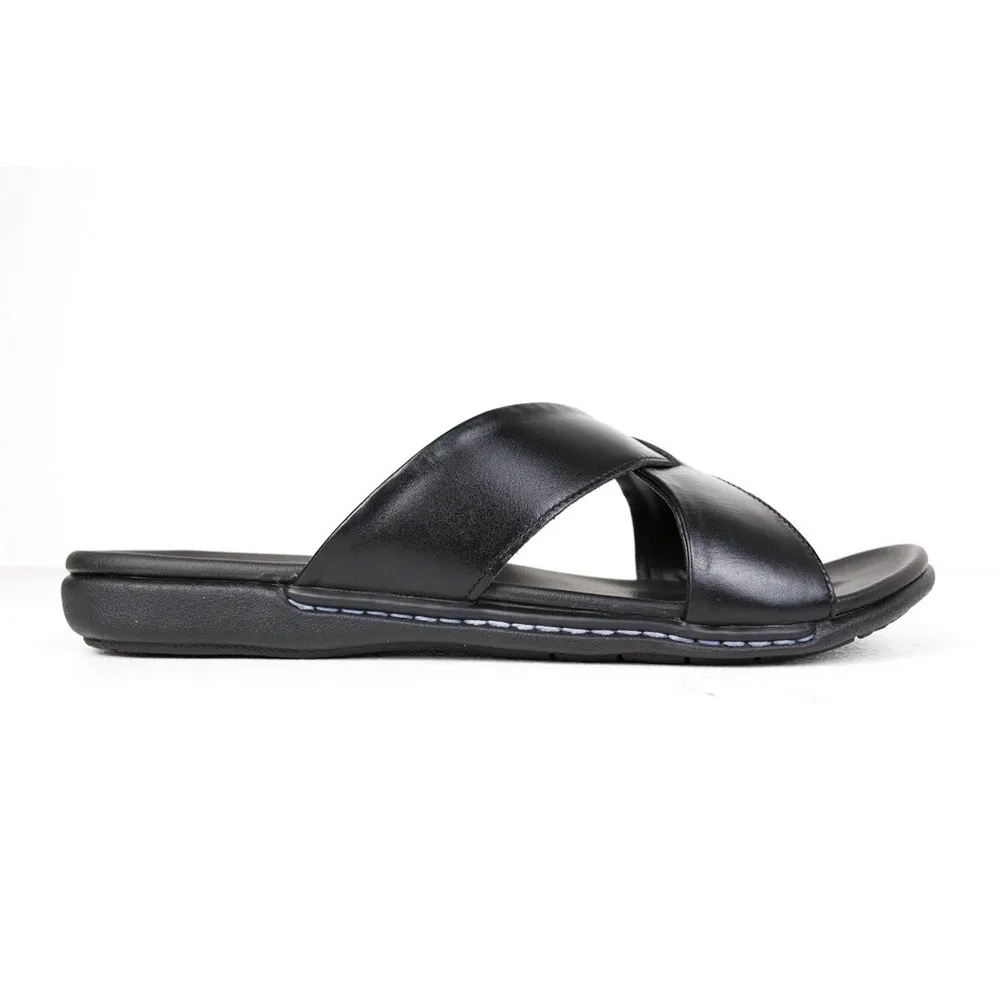 HEAVY Black Leather Sandals VS9098
