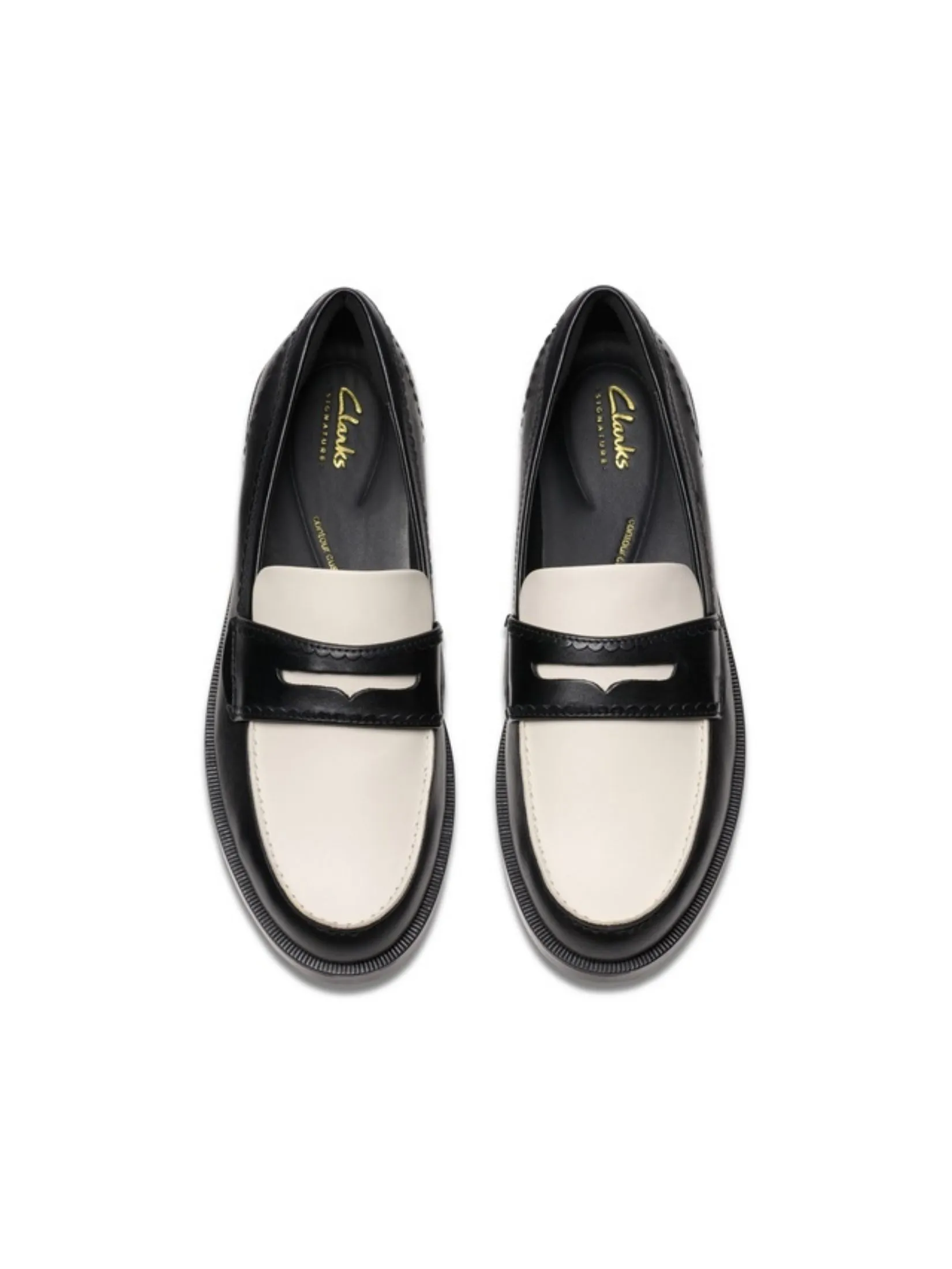 CLARKS Straven Edge Black Combination Leather Women’s Loafers