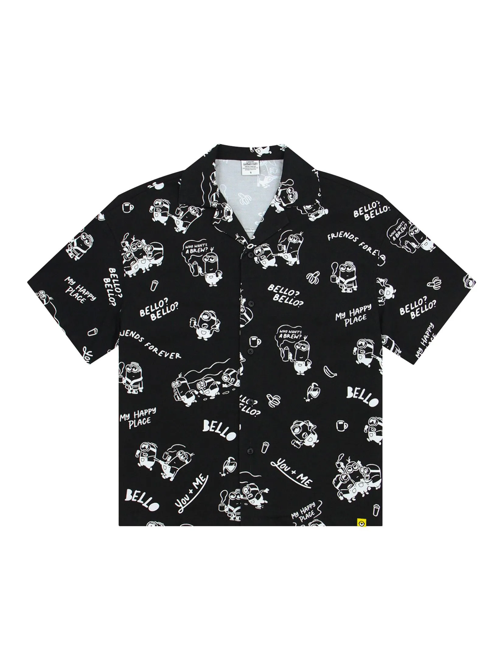 GIORDANO Men's Relax Oxford Shirt (Minions) Black