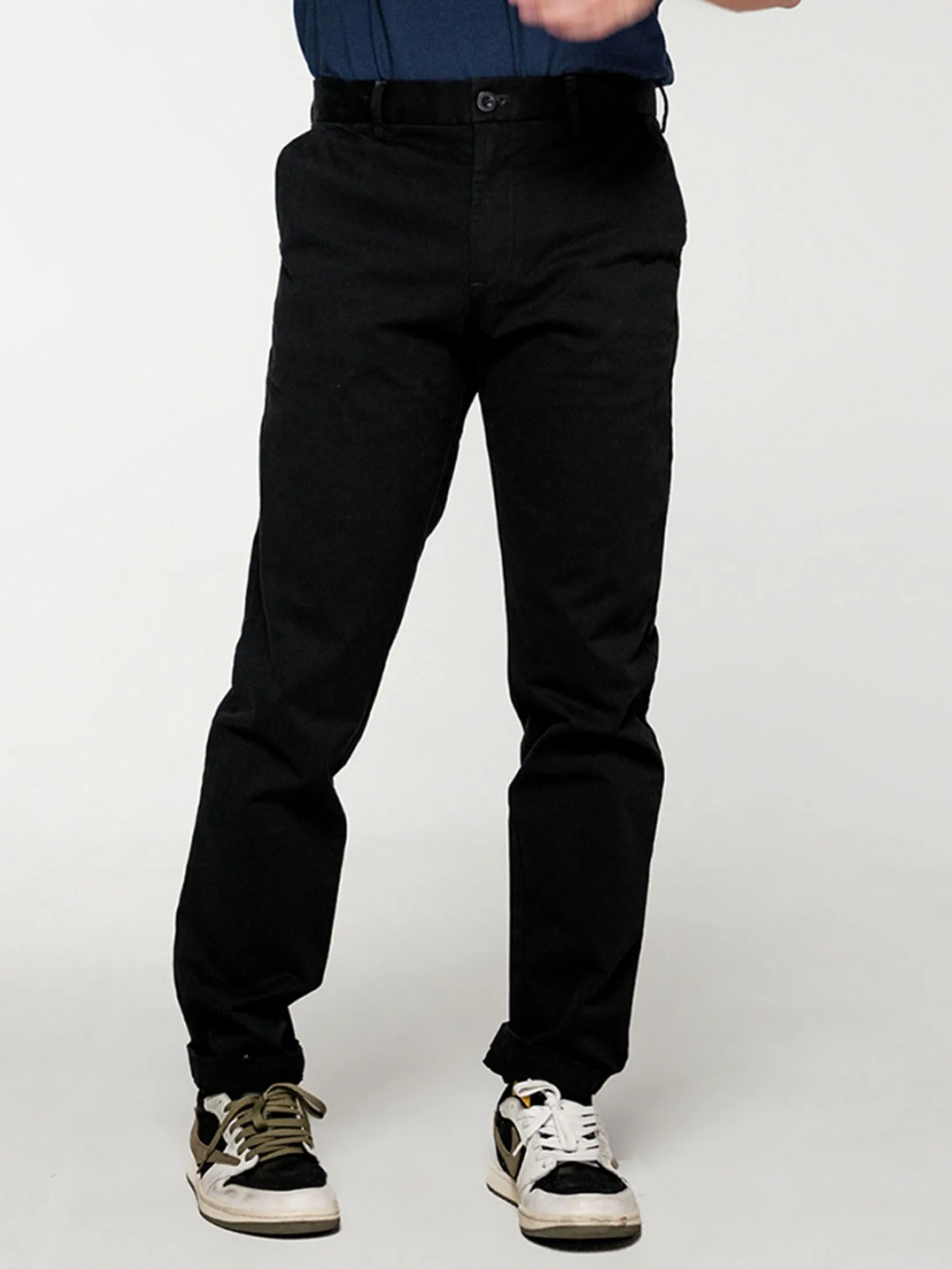 ERA-WON Men's Chino pants skinny Black