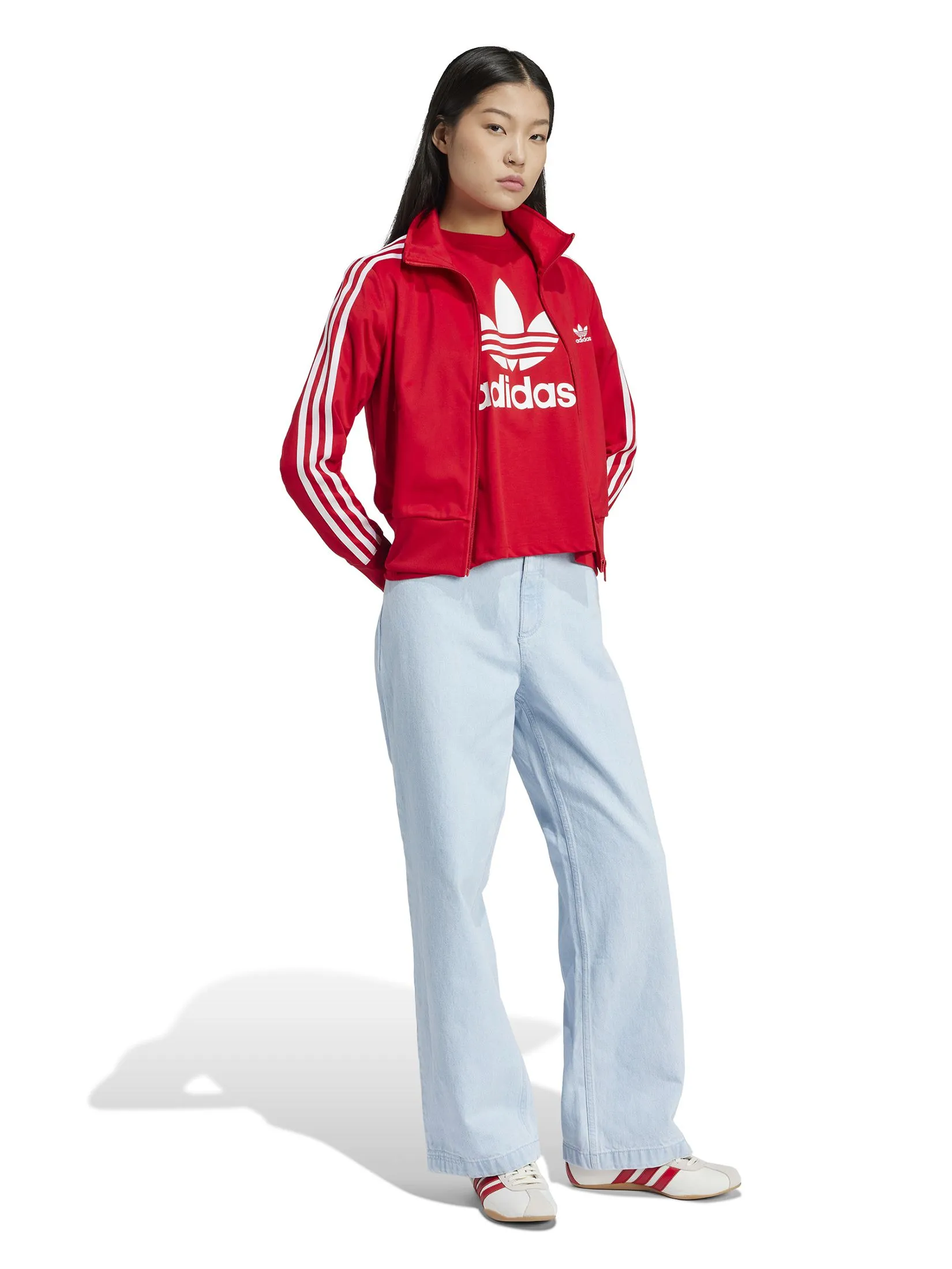 ADIDAS Women Denim Joggers Premium Essentials Light Denim
