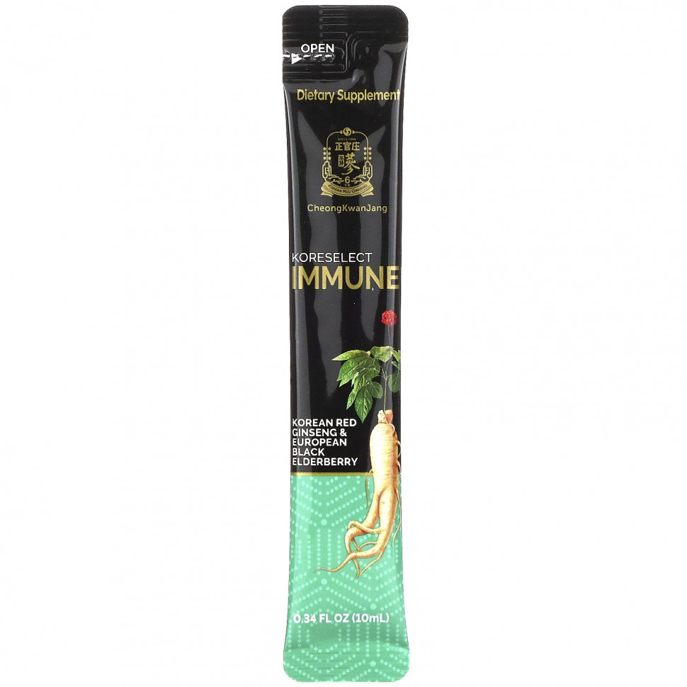 Cheong Kwan Jang, Koreselect, добавка для укрепления иммунитета, 10 стиков, по 10 мл (0,34 жидк. унции)