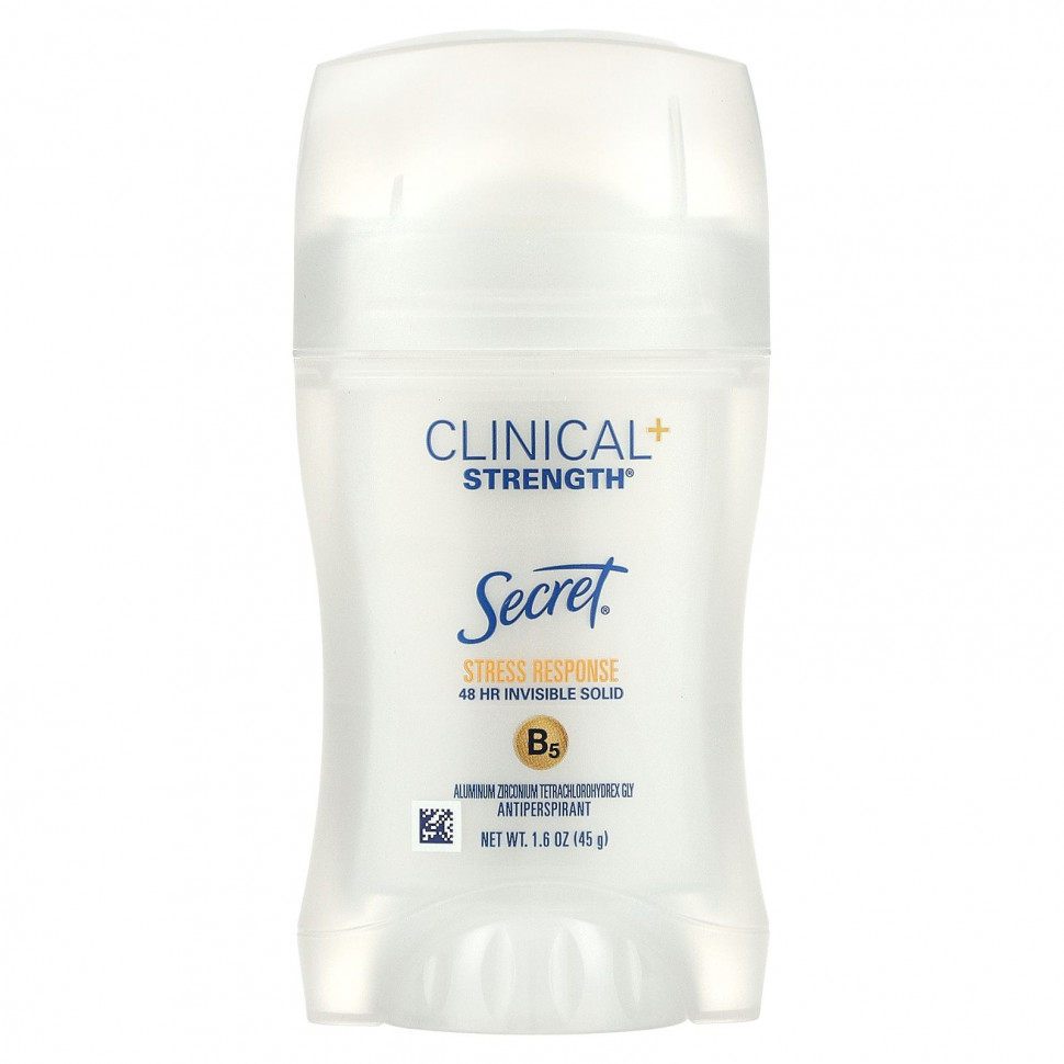 Secret, Clinical + Strength Deodorant, Stress Response, 45 г (1,6 унции) - SCE-92174-Для чувствительной кожи, без парабенов и красителей