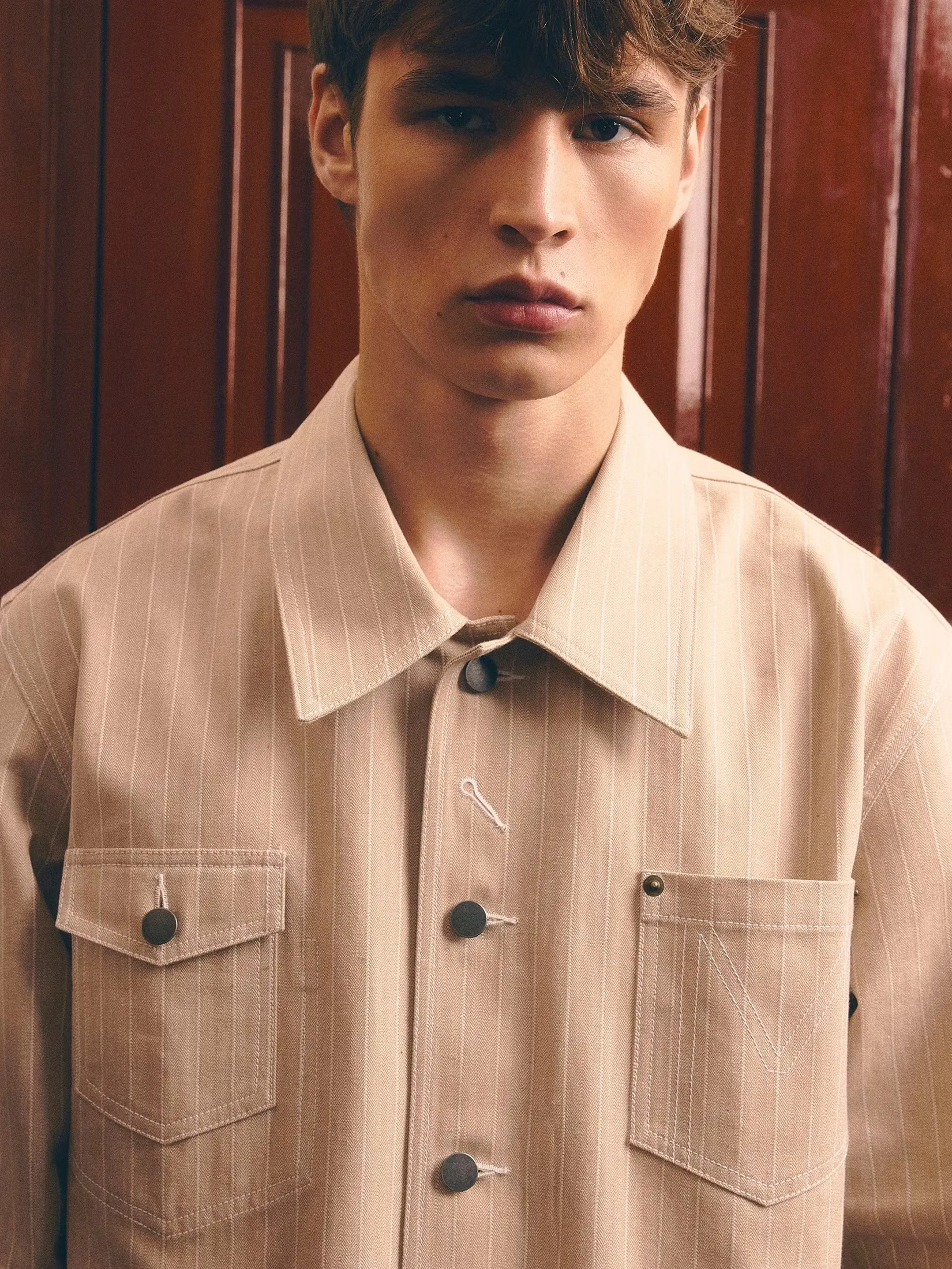 MOO [MOO 5/25]  Signature Striped Jacket Beige