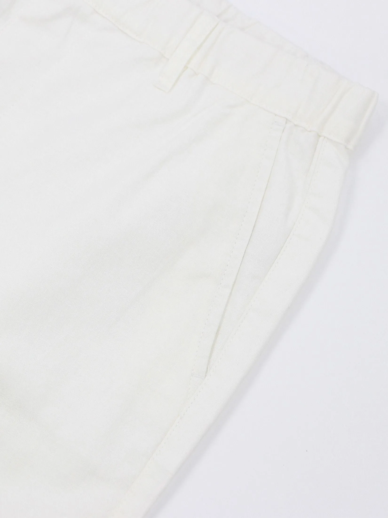 GIORDANO Men's Slim Taper Linen Khaki Pants White