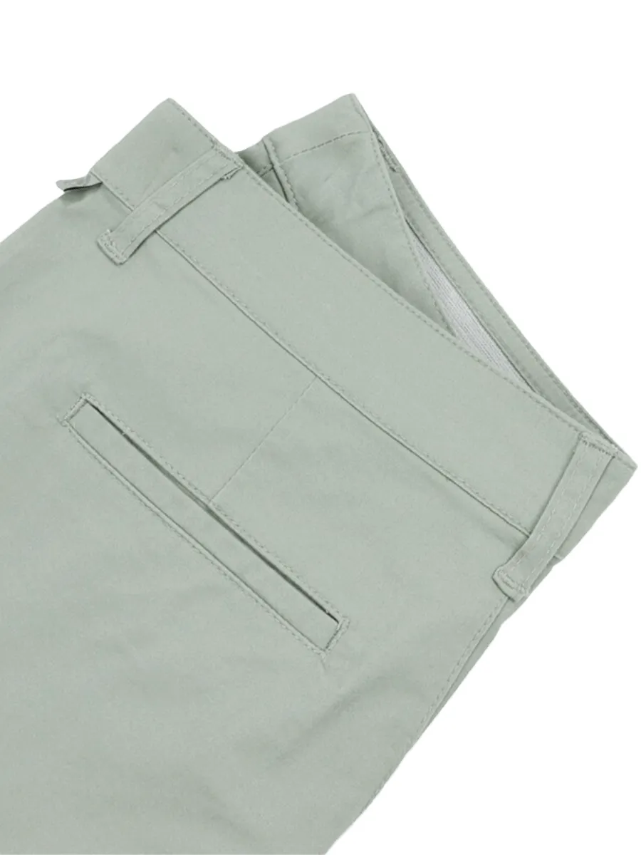GIORDANO Women's Twill Mid-Rise Slim Fit Pocket Shorts (180 Elastic Waistband) Shadow Green