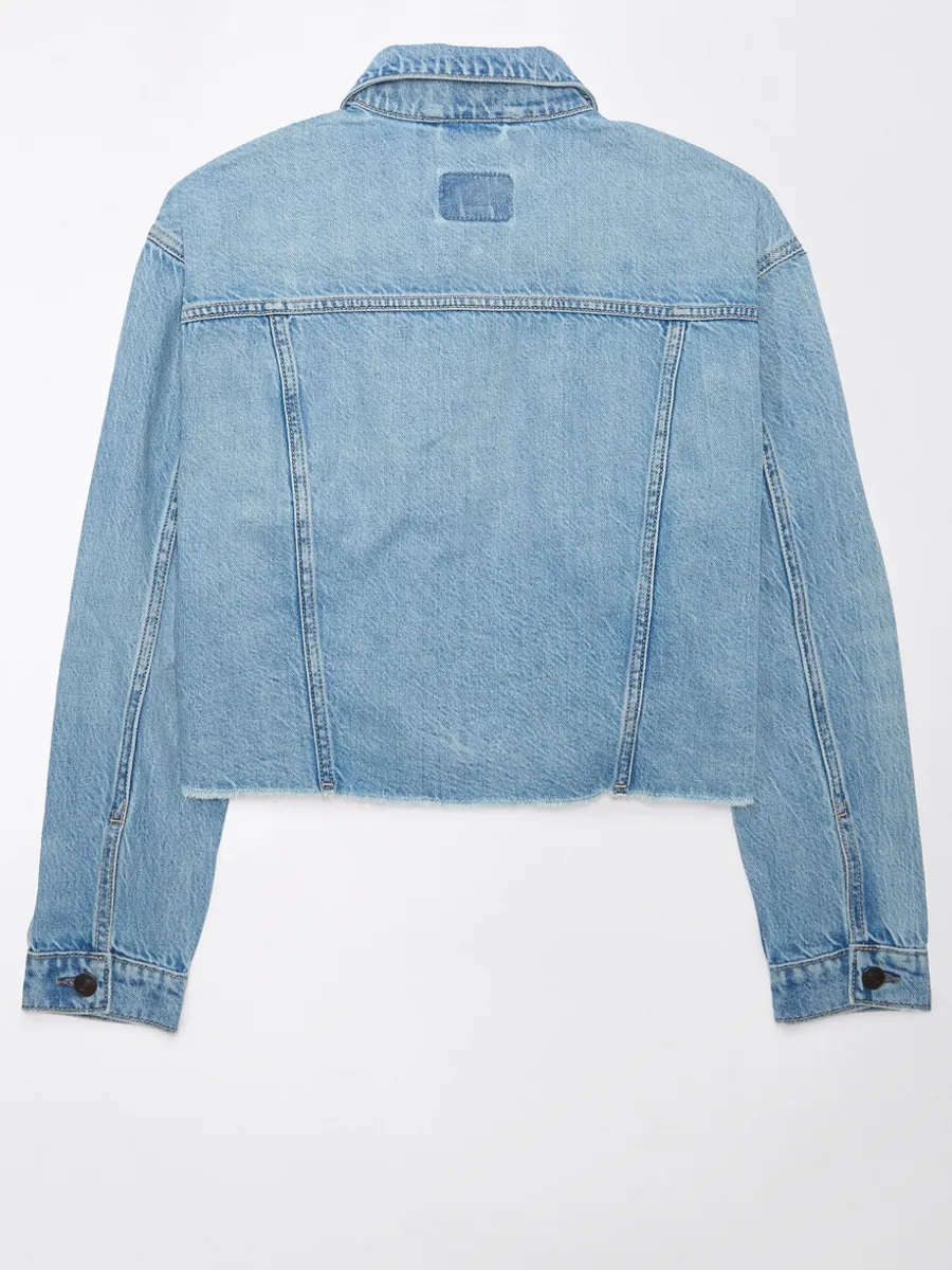 AMERICAN EAGLE WOMEN 3479 CROPPED DENIM MED WASH 936 MEDIUM WASH