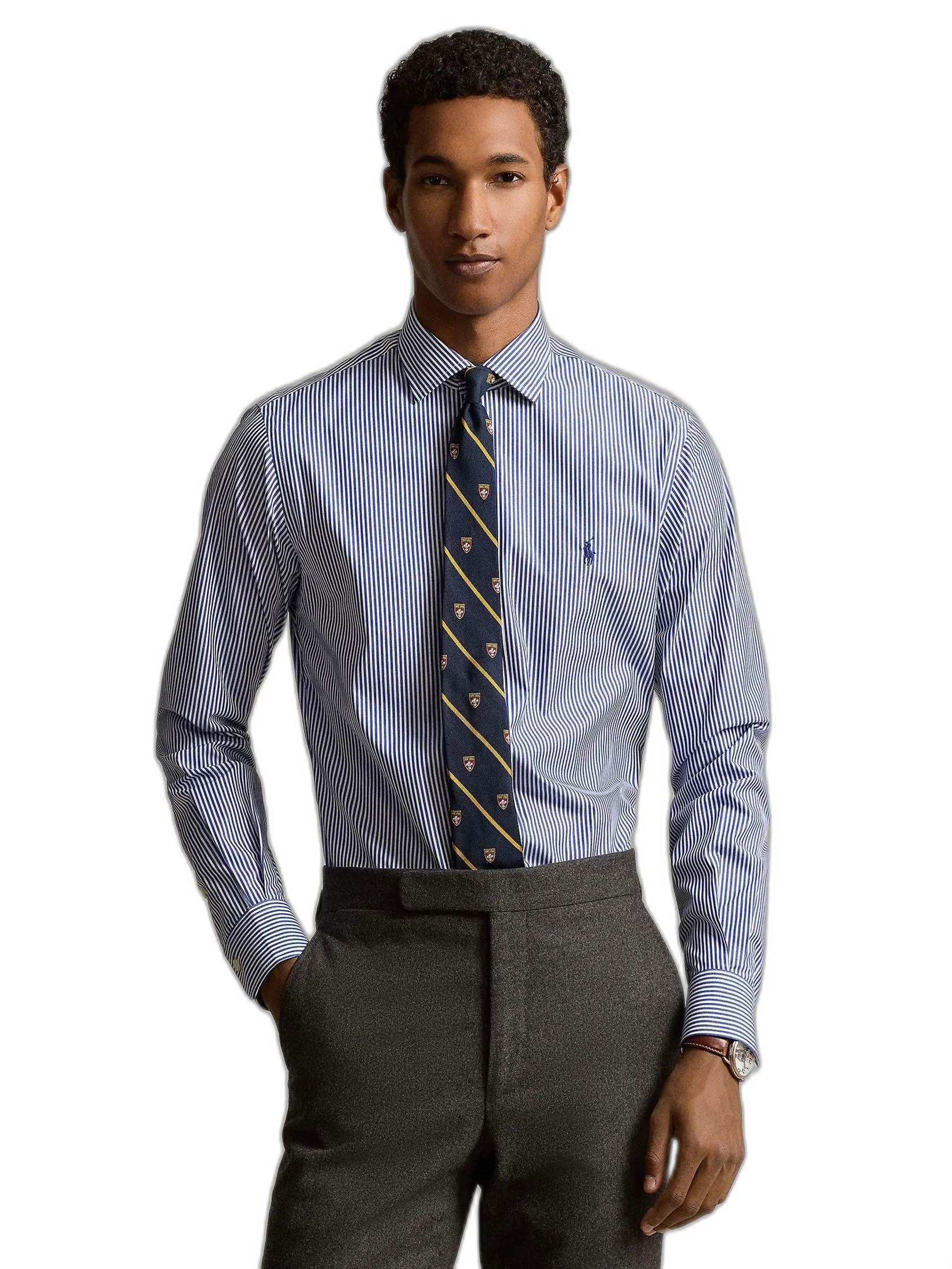 POLO RALPH LAUREN Men Shirt Dress-Custom Fit Poplin Shirt MNPODSH37620381-Blue