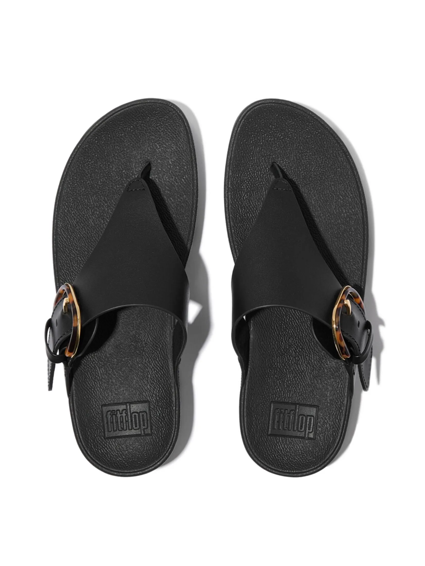 FitFlop™ WOMEN'S LULU RESIN-BUCKLE TOE-POST BLACK