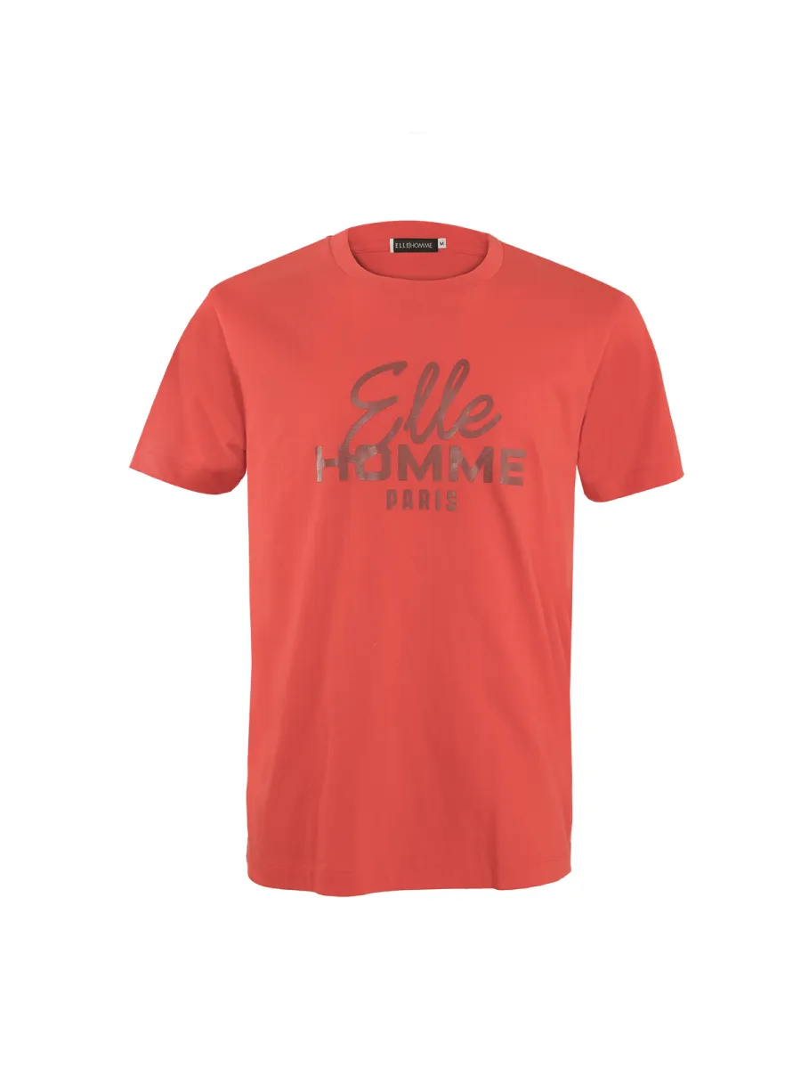ELLE HOMME Men Round neck T-shirt with ELLE HOMME logo W8K909 - Red