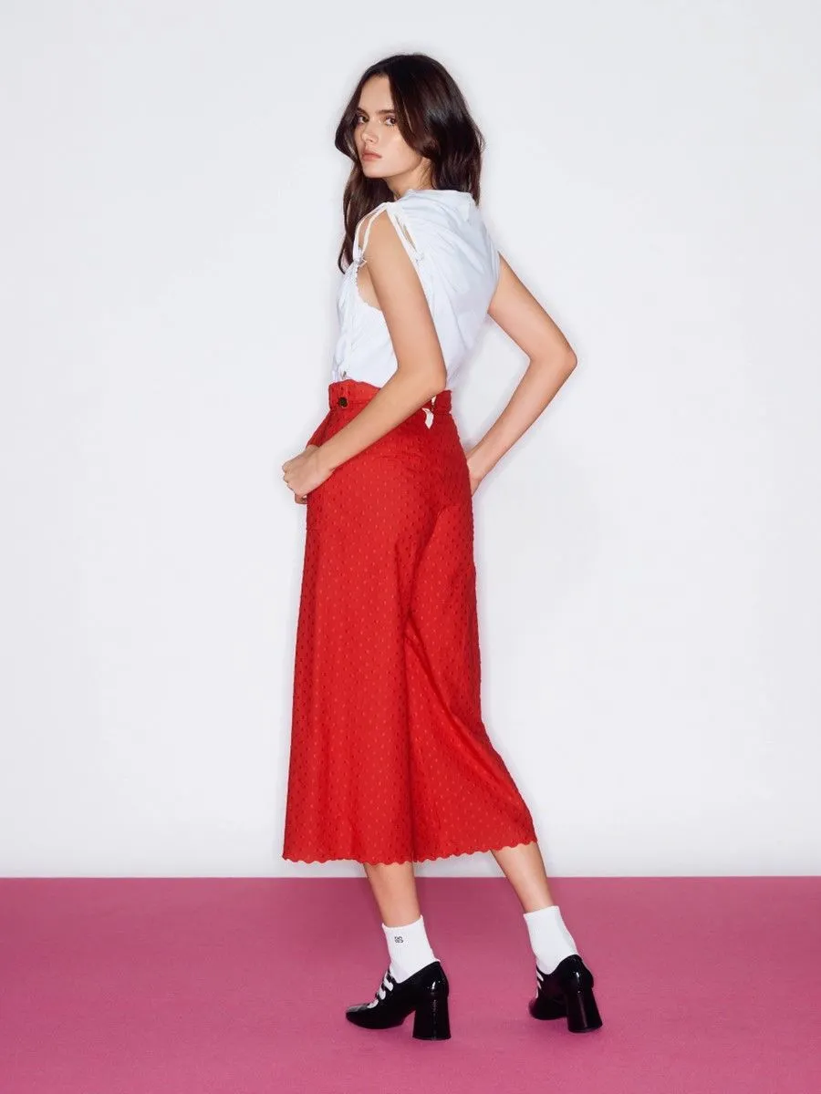 ASV (RS24) Merely Women Culottes Pants Red