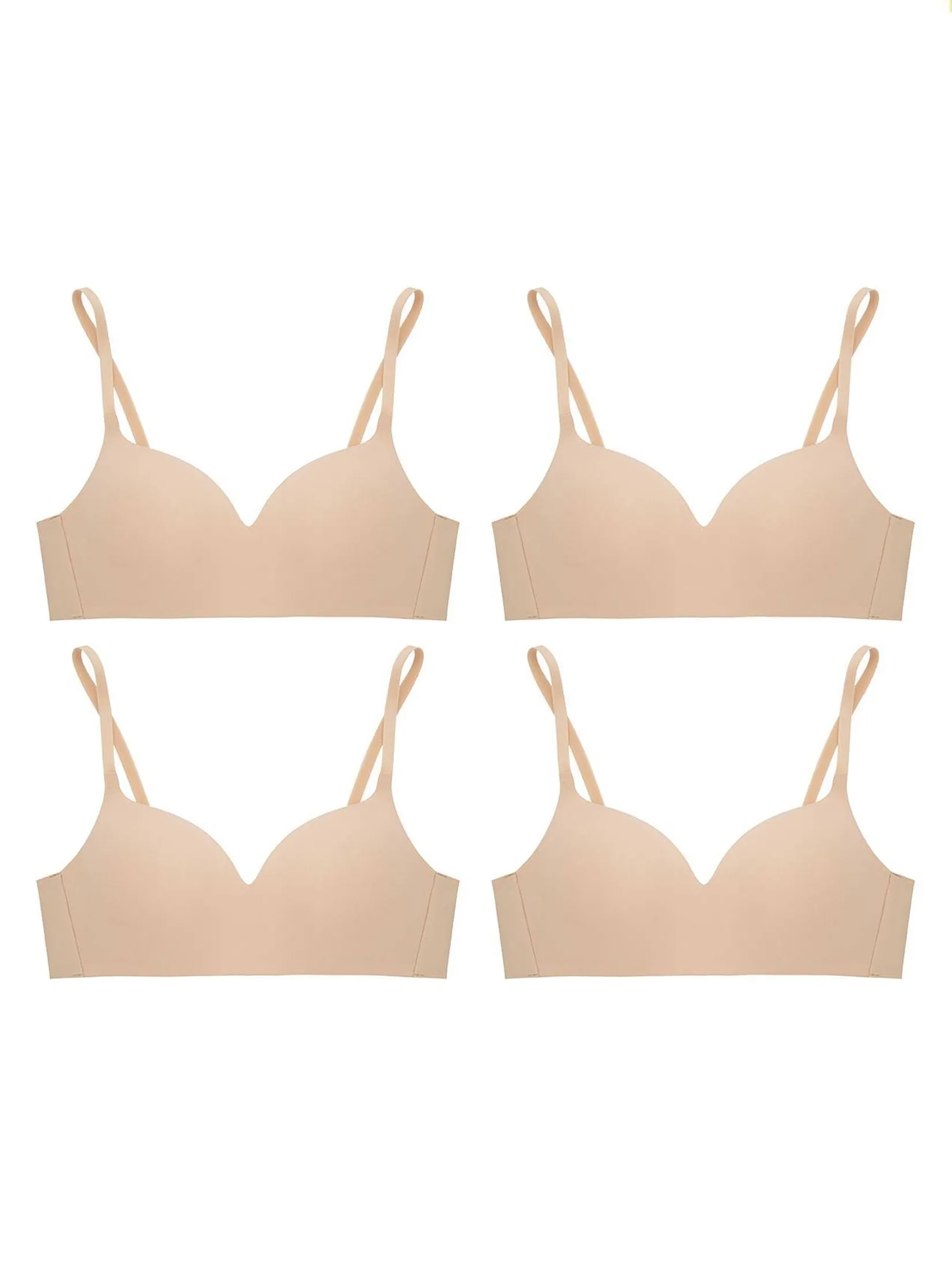 SABINA [Pack 4 Piece] [Online Exclusive] Woman Pretty Perfect Wireless Bra - Sand