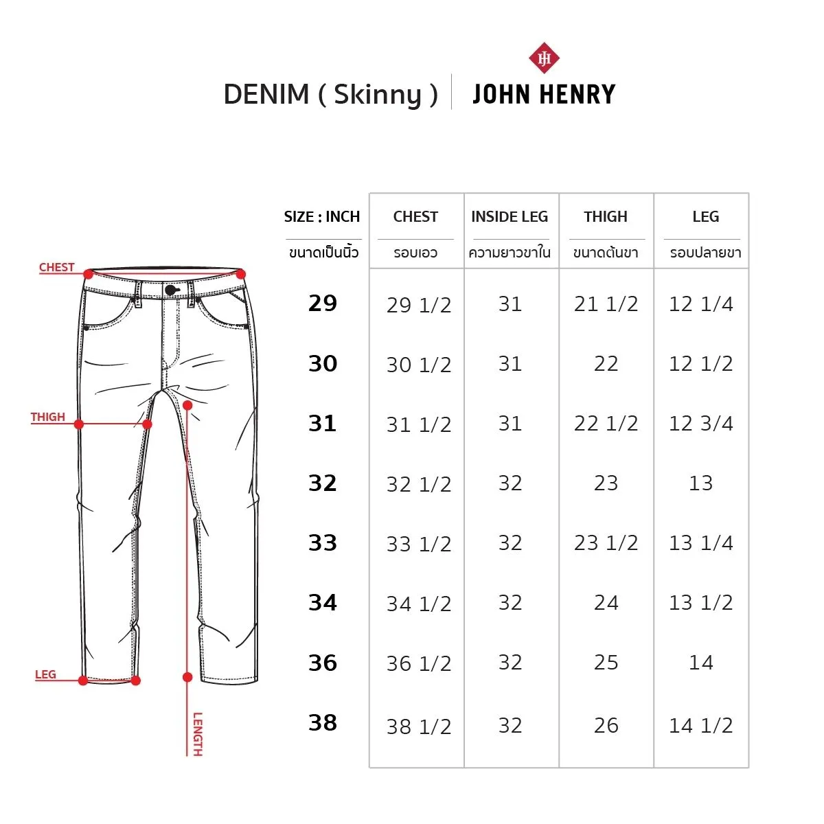 JOHN HENRY Men's Jeans (Skinny Fit) DENIM Mid Indigo