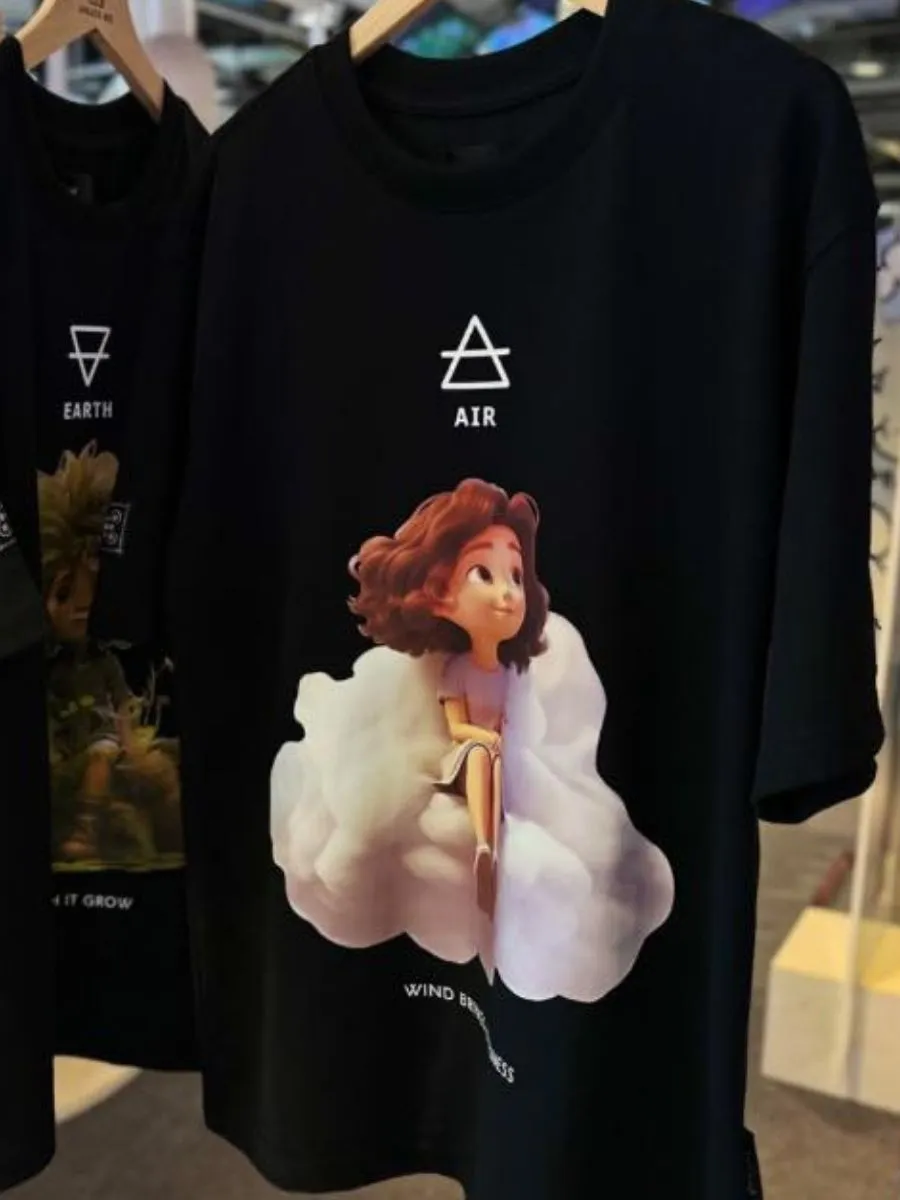 KAPALIKKO Unisex Wind Short Sleeve T-Shirt Black