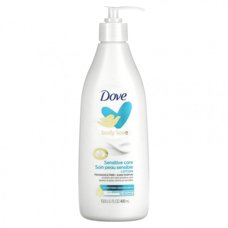 Dove, Лосьон для чувствительной кожи, без отдушек, 400 мл (13,5 жидк. Унции)