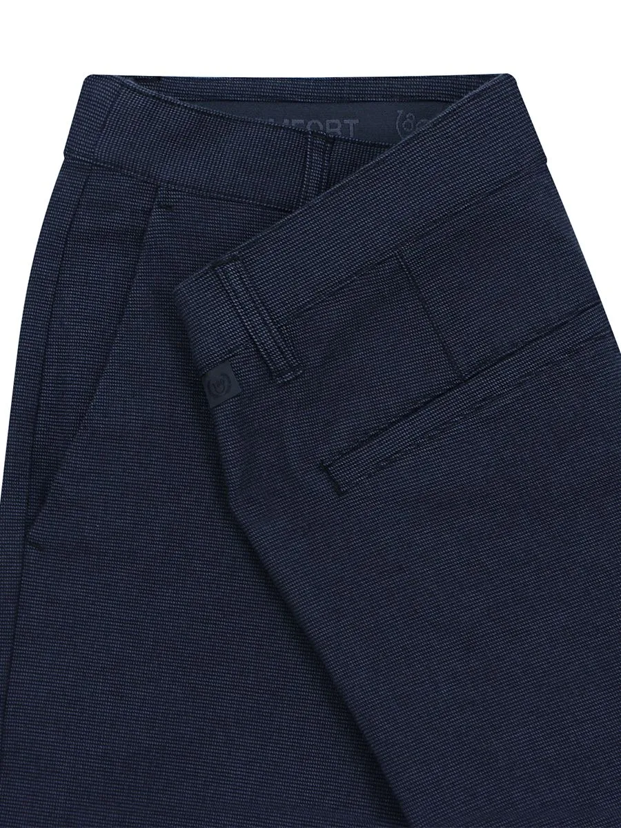 GIORDANO Men's Super Stretch Easy-Care Pants (180° Waistband) Navy blue