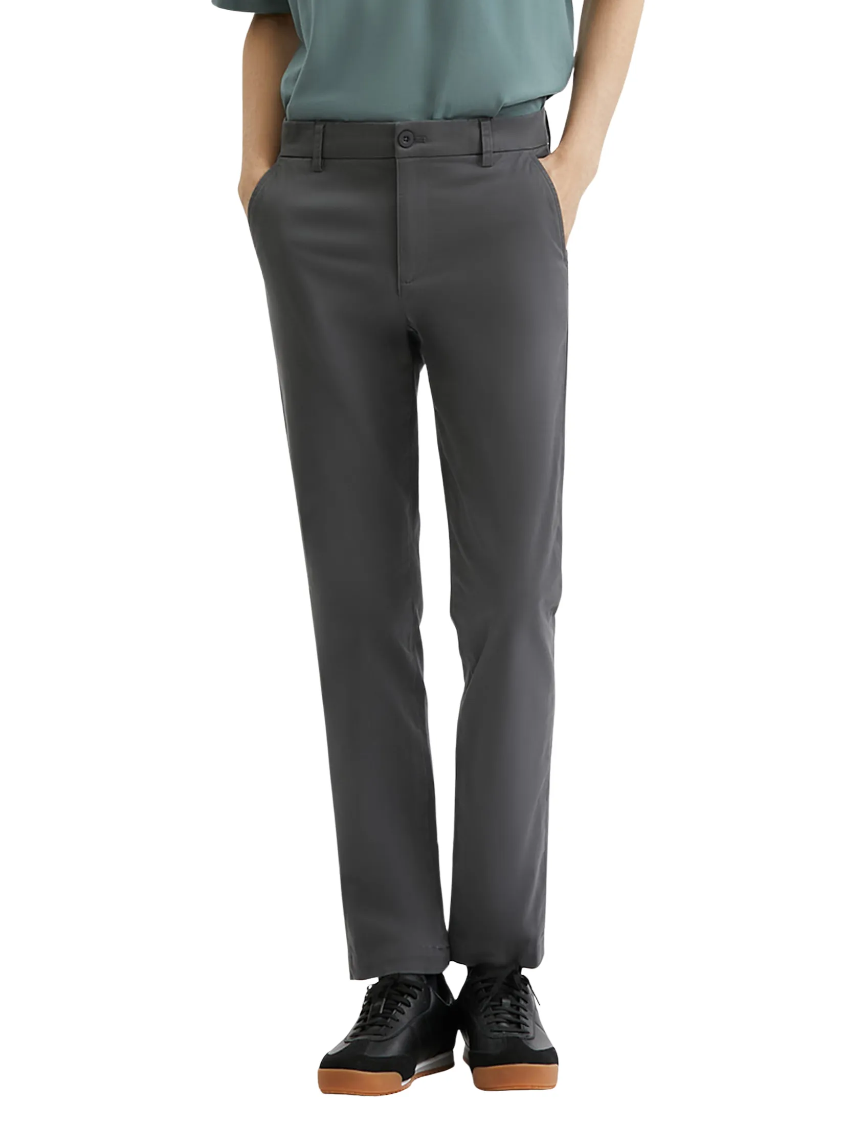 DAPPER Men Slim-Fit Comfort Chino Pants Grey