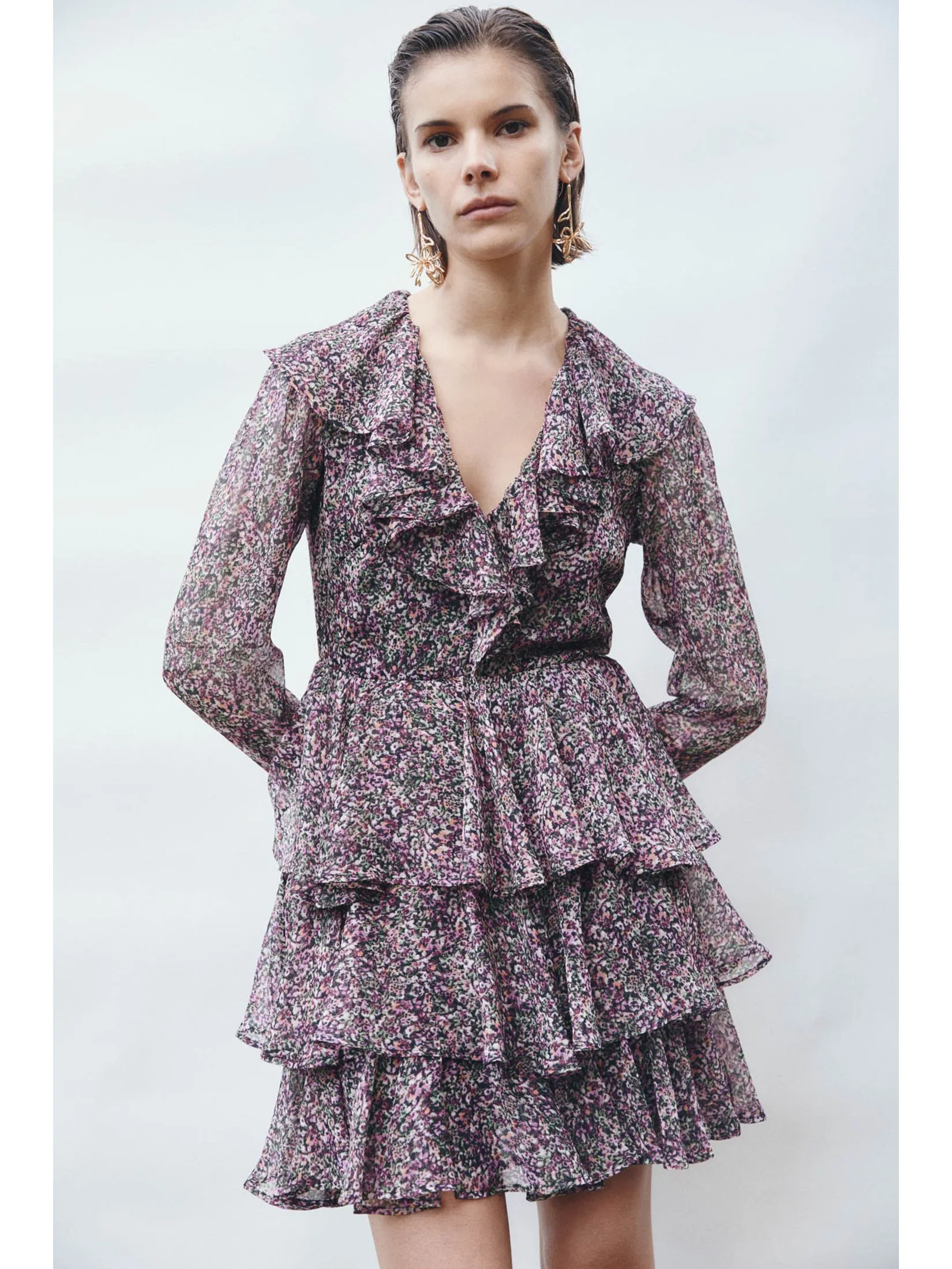 SFERA Women Dress Long Sleeves Mini Lilac