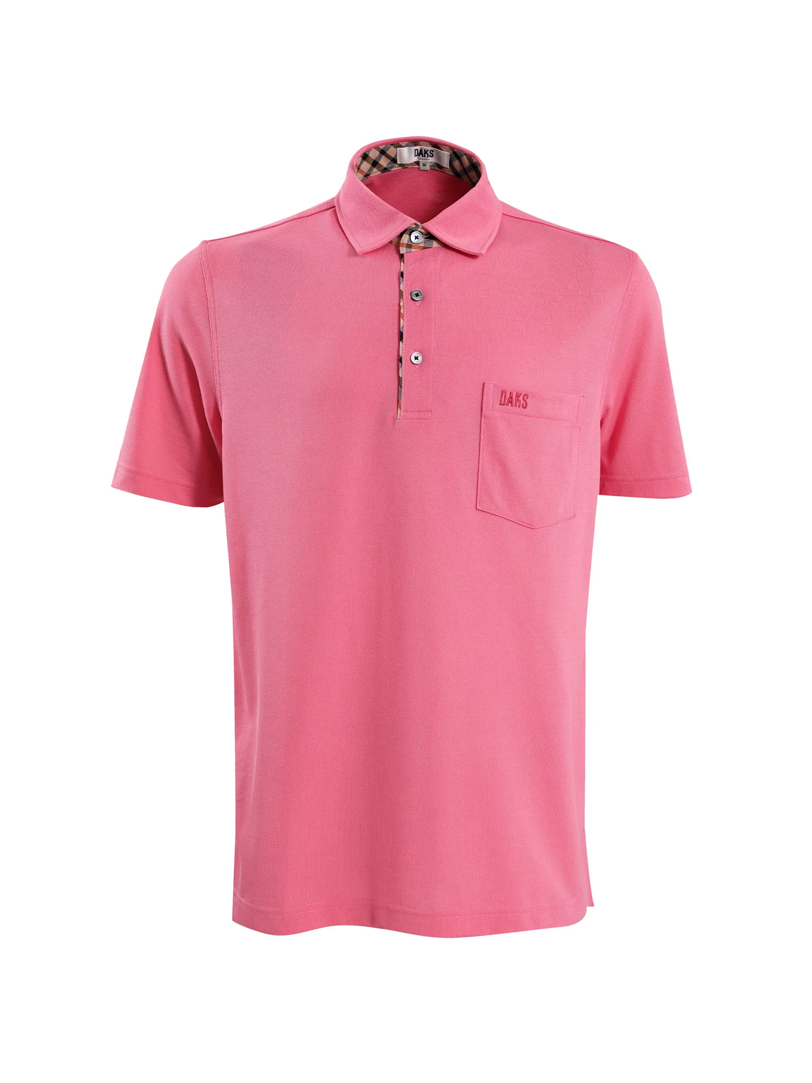 DAKS Men  Short Sleeve Polo Regular Fit Pink