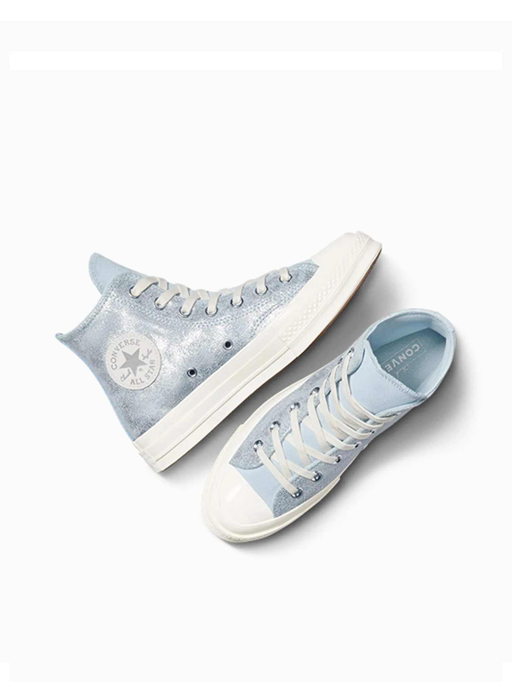 CONVERSE Women Sneakers Chuck 70 Pretty Patina Hi Silver/Blue