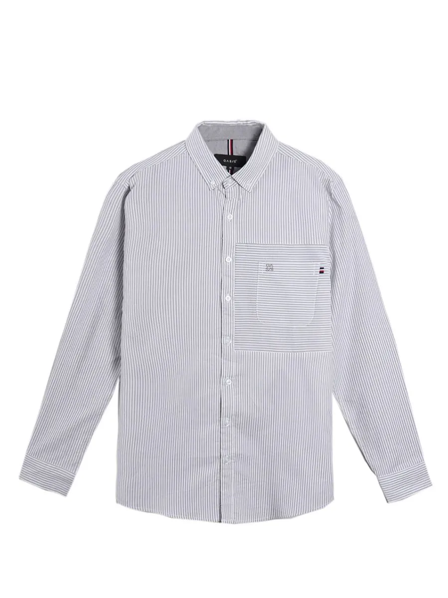 OASIS Men's Long Sleeve Shirt Grey