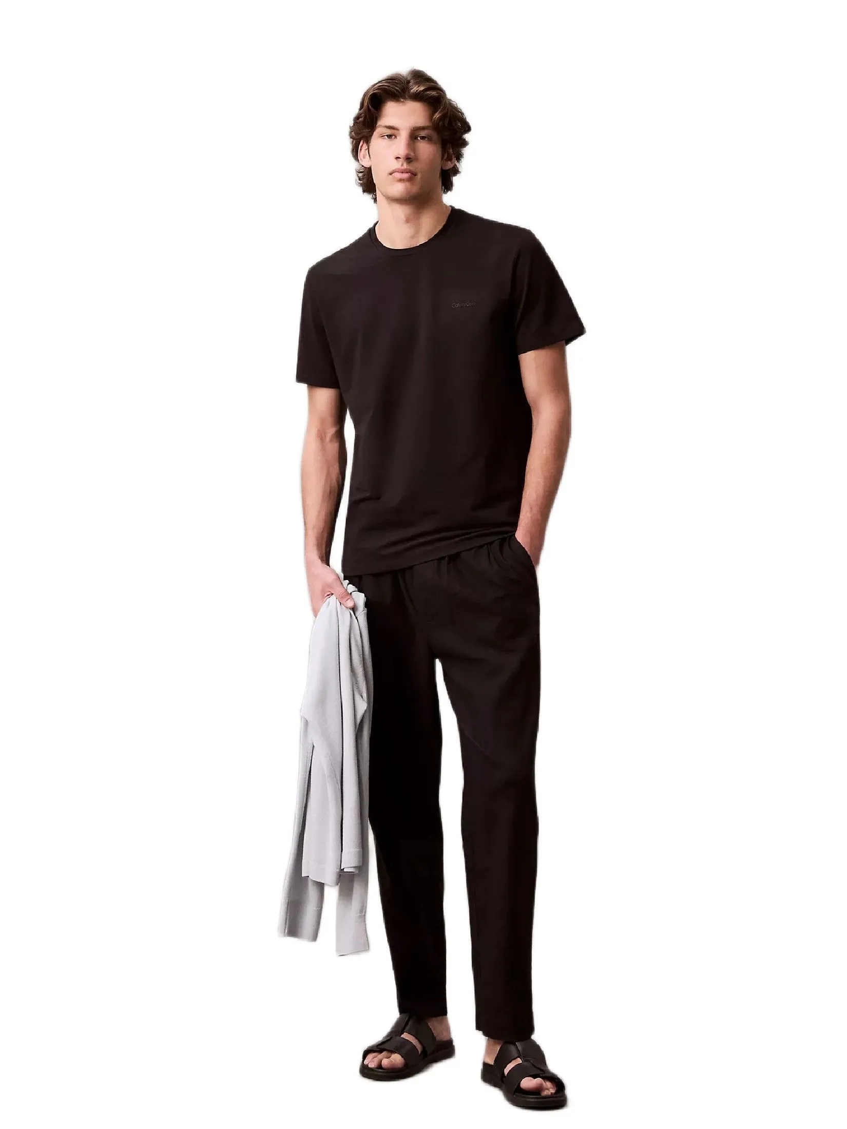 CALVIN KLEIN Men's Tech Pique T-Shirt Black