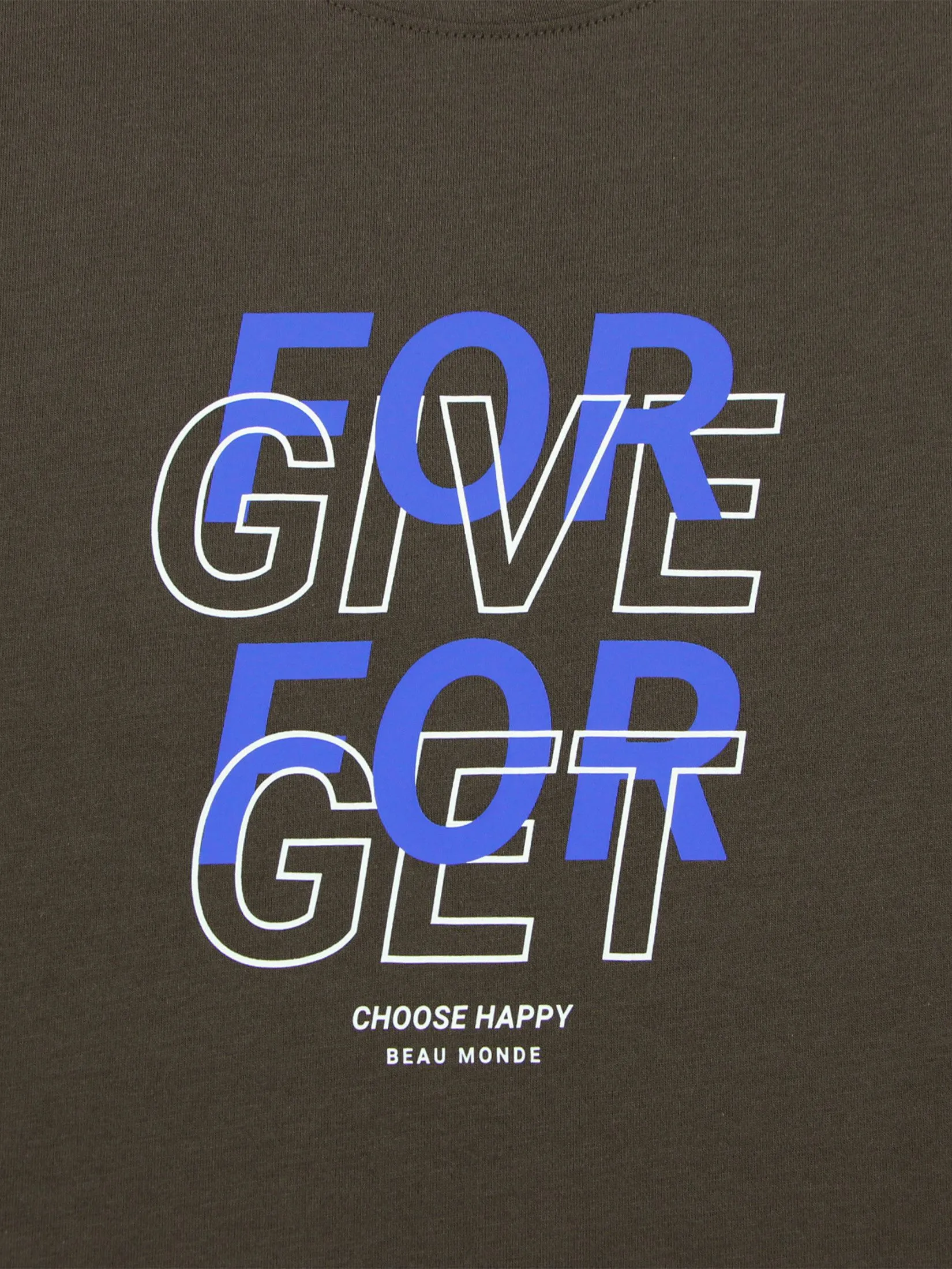 GIORDANO Men's Beau Monde  Regular Printed Tee Brown Dark Coffee